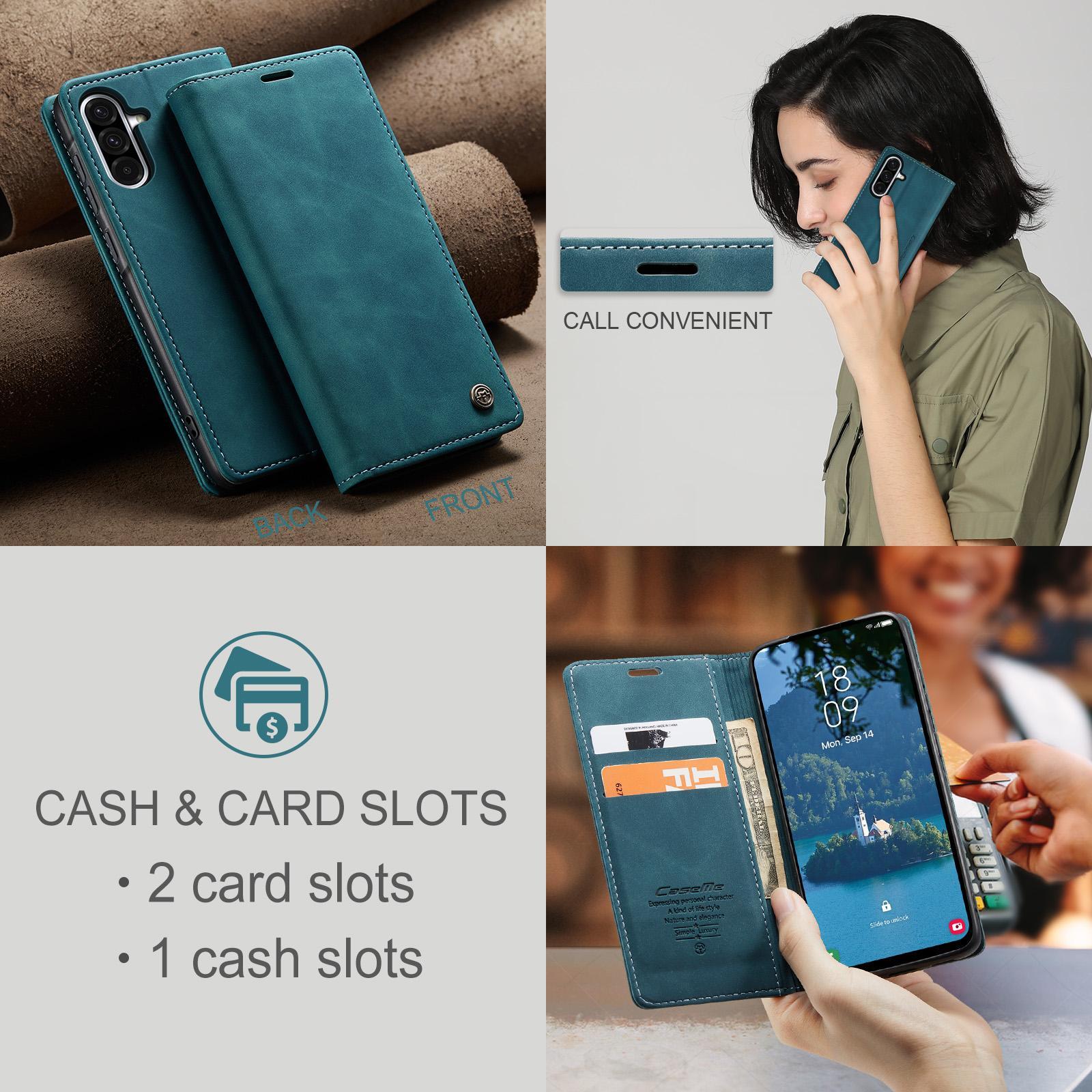 For Samsung Galaxy A36 CaseMe 013 Multifunctional Horizontal Flip Leather Phone CaseBlue