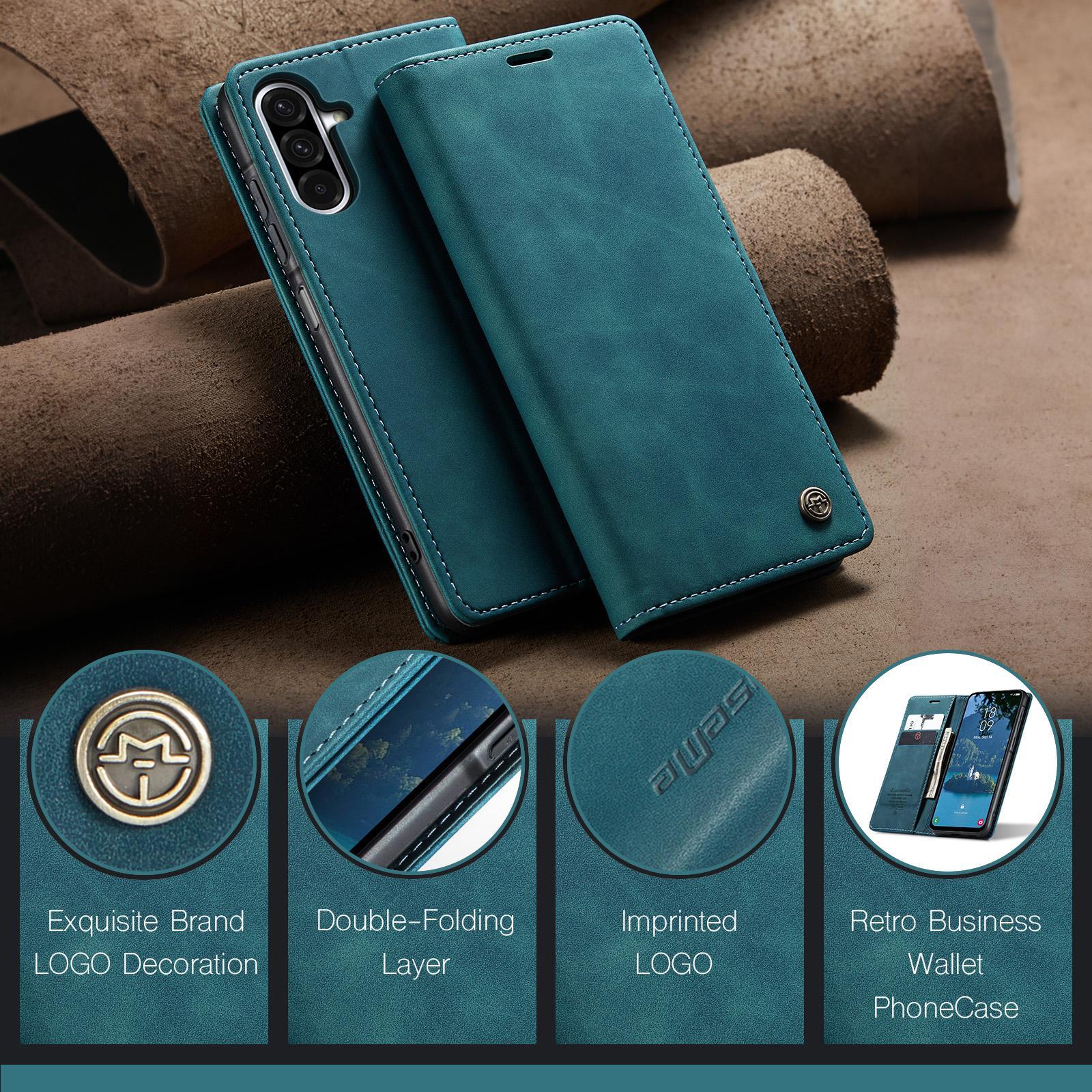 For Samsung Galaxy A36 CaseMe 013 Multifunctional Horizontal Flip Leather Phone CaseBlue