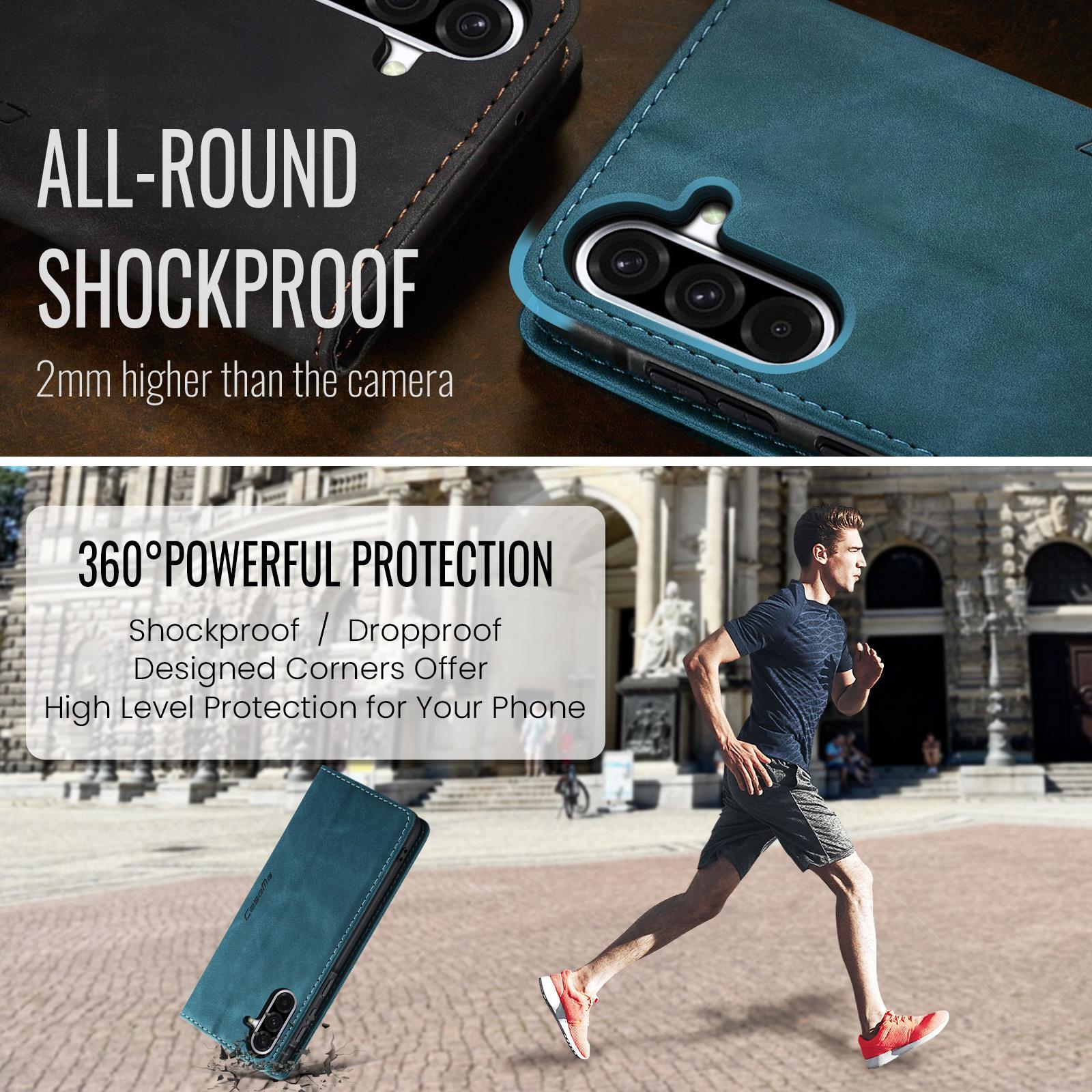 For Samsung Galaxy A36 CaseMe 013 Multifunctional Horizontal Flip Leather Phone CaseBlue