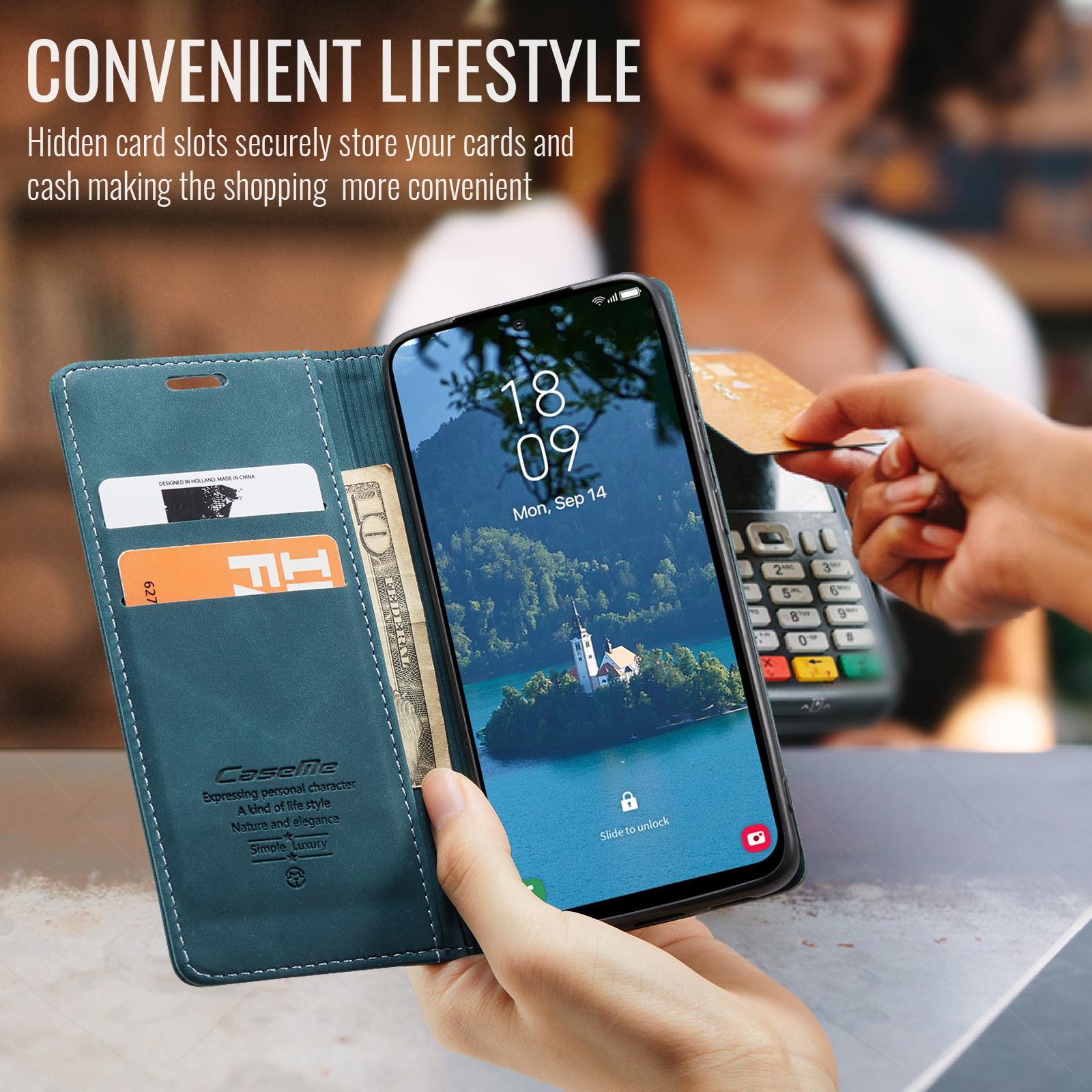 For Samsung Galaxy A36 CaseMe 013 Multifunctional Horizontal Flip Leather Phone CaseBlue