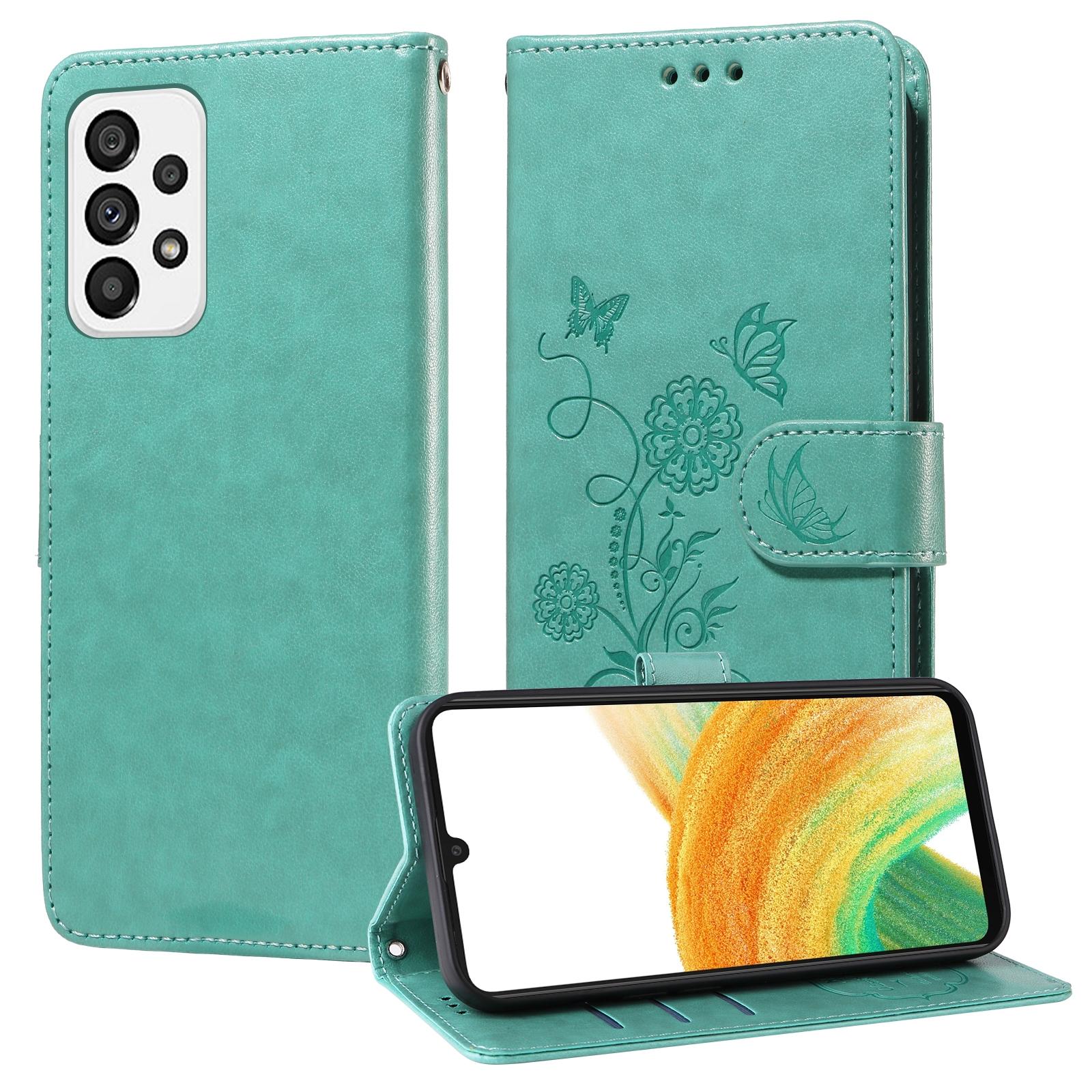 For Samsung Galaxy A17 - A26 - A16 5G Embossed Butterfly Flowers Leather Phone CasePurple