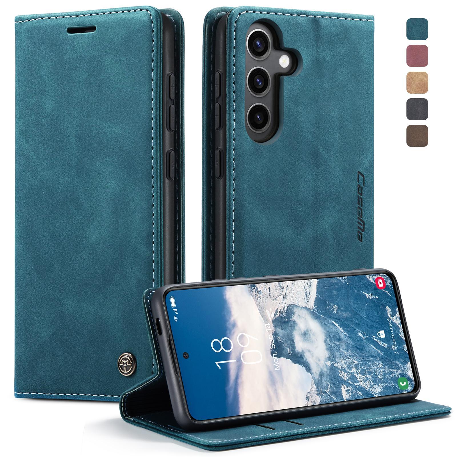 For Samsung Galaxy S24 FE 5G CaseMe 013 Multifunctional Horizontal Flip Leather Phone CaseBlue