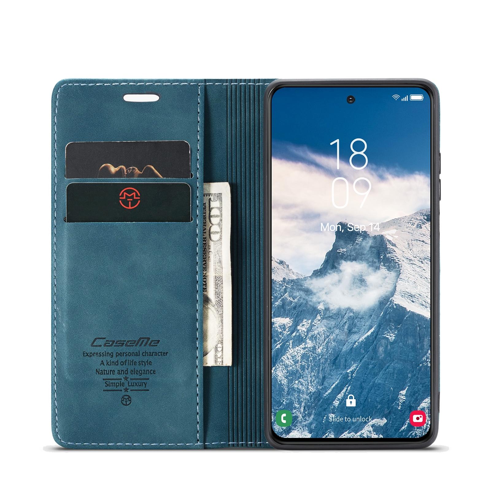 For Samsung Galaxy S24 FE 5G CaseMe 013 Multifunctional Horizontal Flip Leather Phone CaseBlue