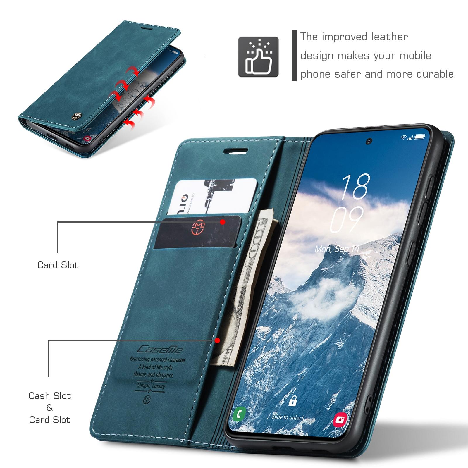 For Samsung Galaxy S24 FE 5G CaseMe 013 Multifunctional Horizontal Flip Leather Phone CaseBlue