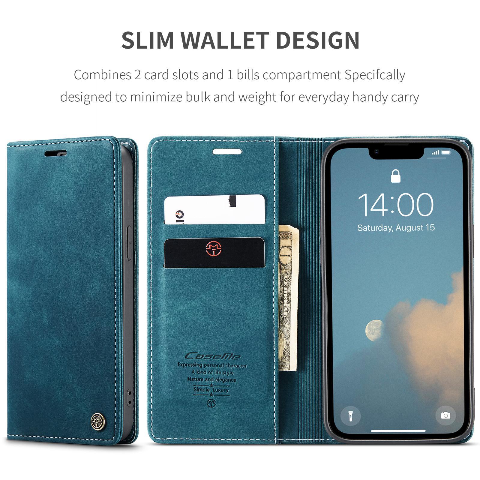 For iPhone 17e - 16e CaseMe 013 Multifunctional Horizontal Flip Leather Phone CaseBlue