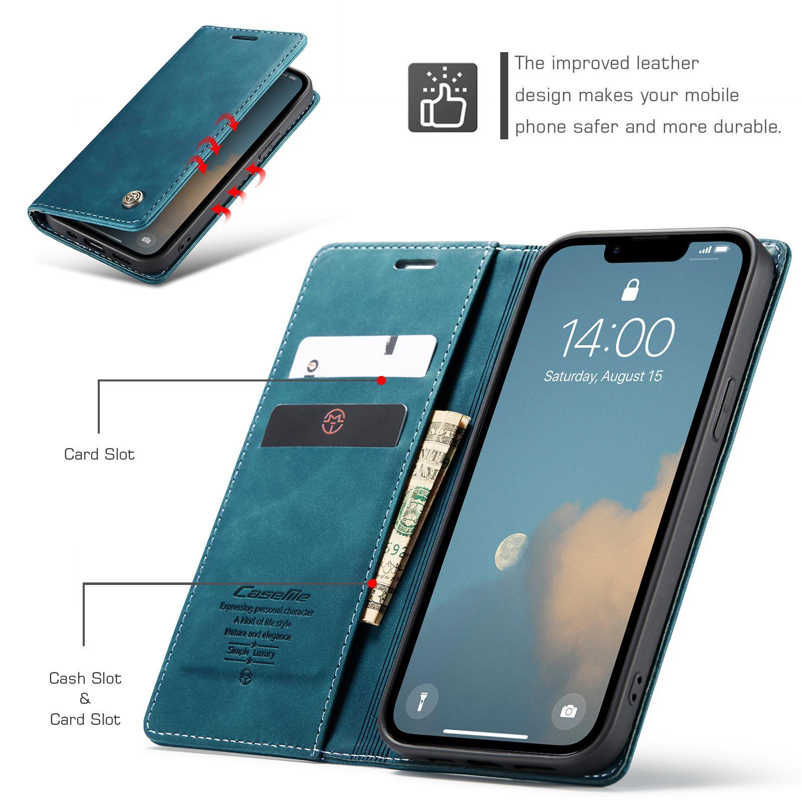 For iPhone 17e - 16e CaseMe 013 Multifunctional Horizontal Flip Leather Phone CaseBlue