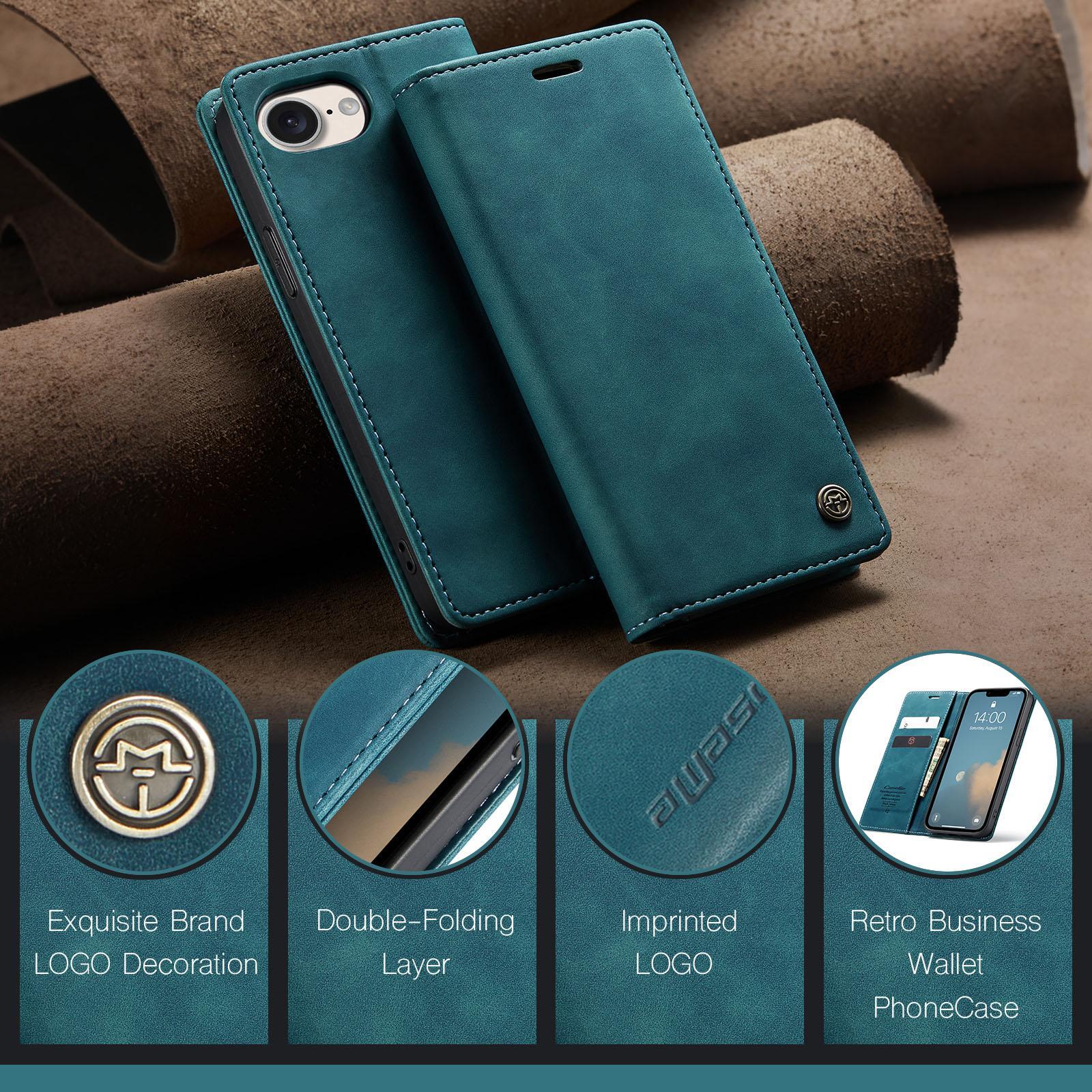 For iPhone 17e - 16e CaseMe 013 Multifunctional Horizontal Flip Leather Phone CaseBlue