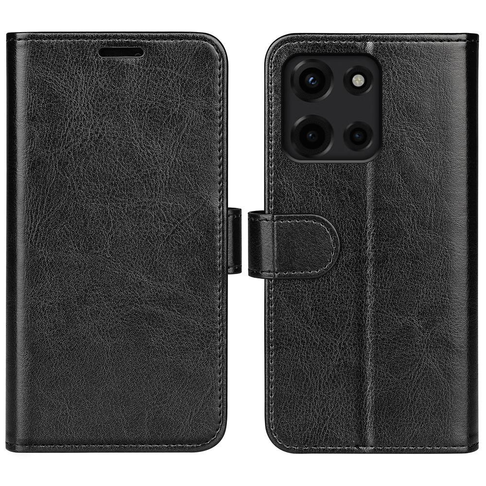 For Motorola Moto G 5G 2025 R64 Texture Horizontal Flip Leather Phone CaseBlack