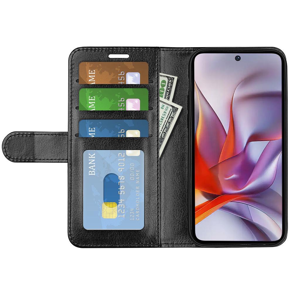 For Motorola Moto G 5G 2025 R64 Texture Horizontal Flip Leather Phone CaseBlack