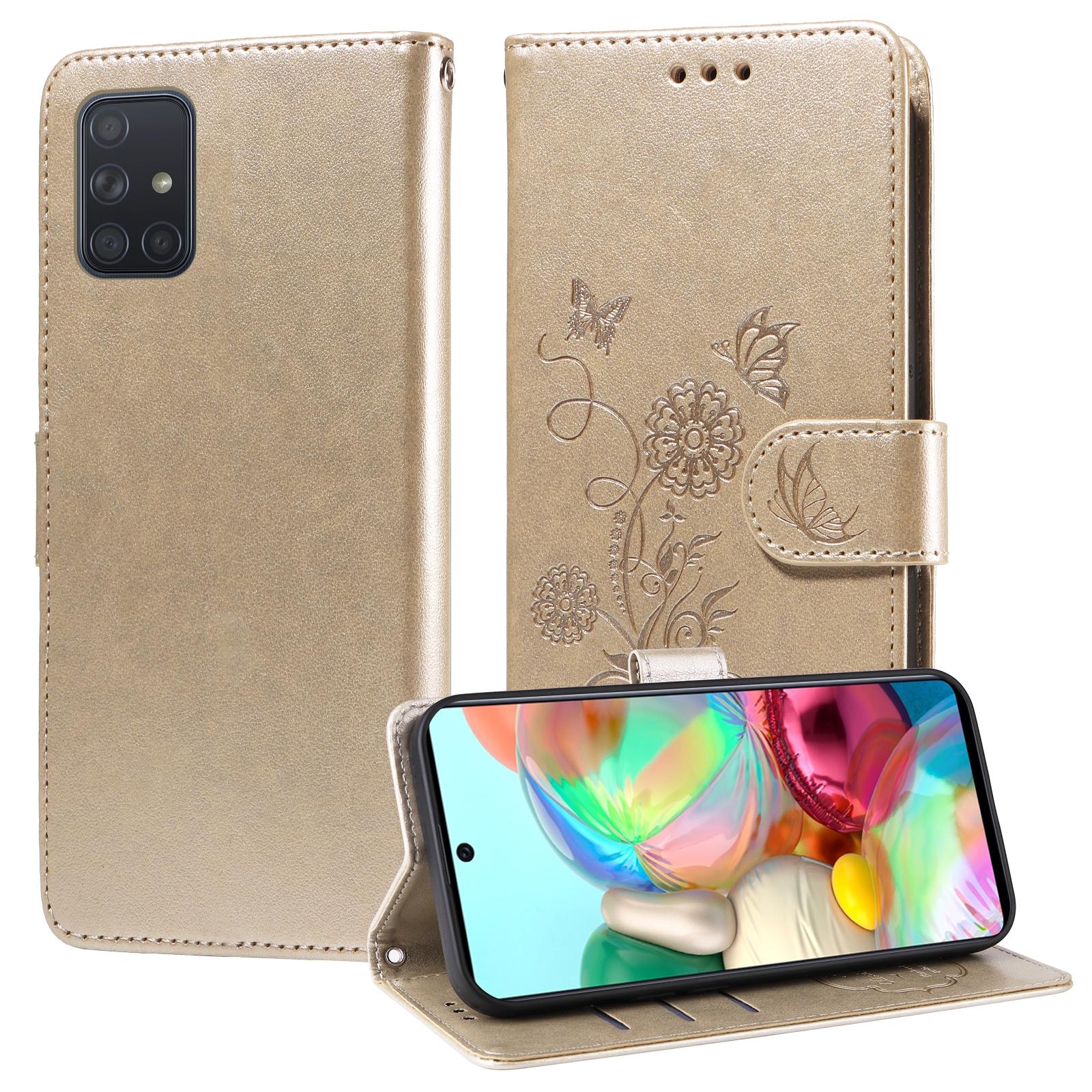 For Samsung Galaxy A17 - A26 - A16 5G Embossed Butterfly Flowers Leather Phone CasePurple