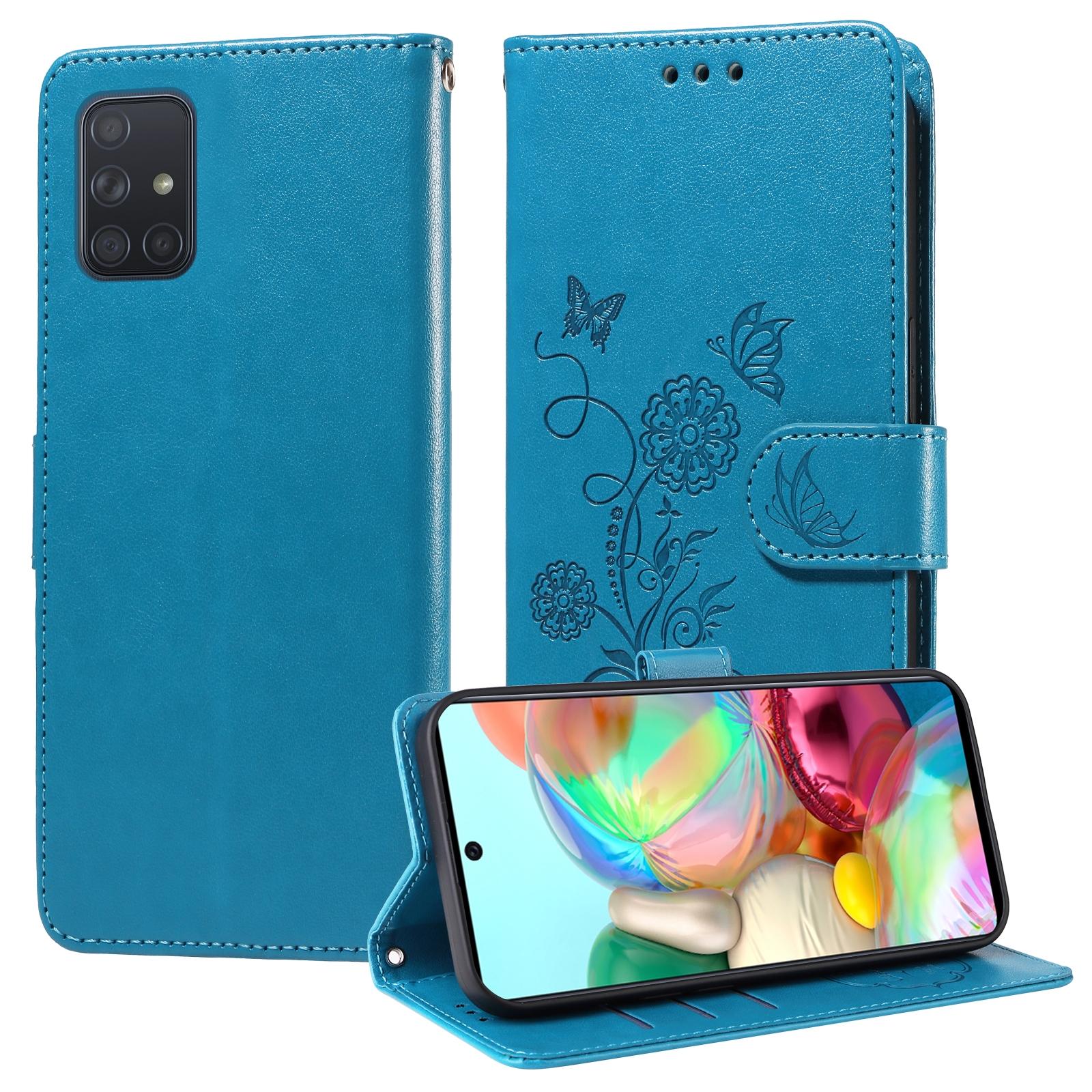 For Samsung Galaxy A17 - A26 - A16 5G Embossed Butterfly Flowers Leather Phone CasePurple