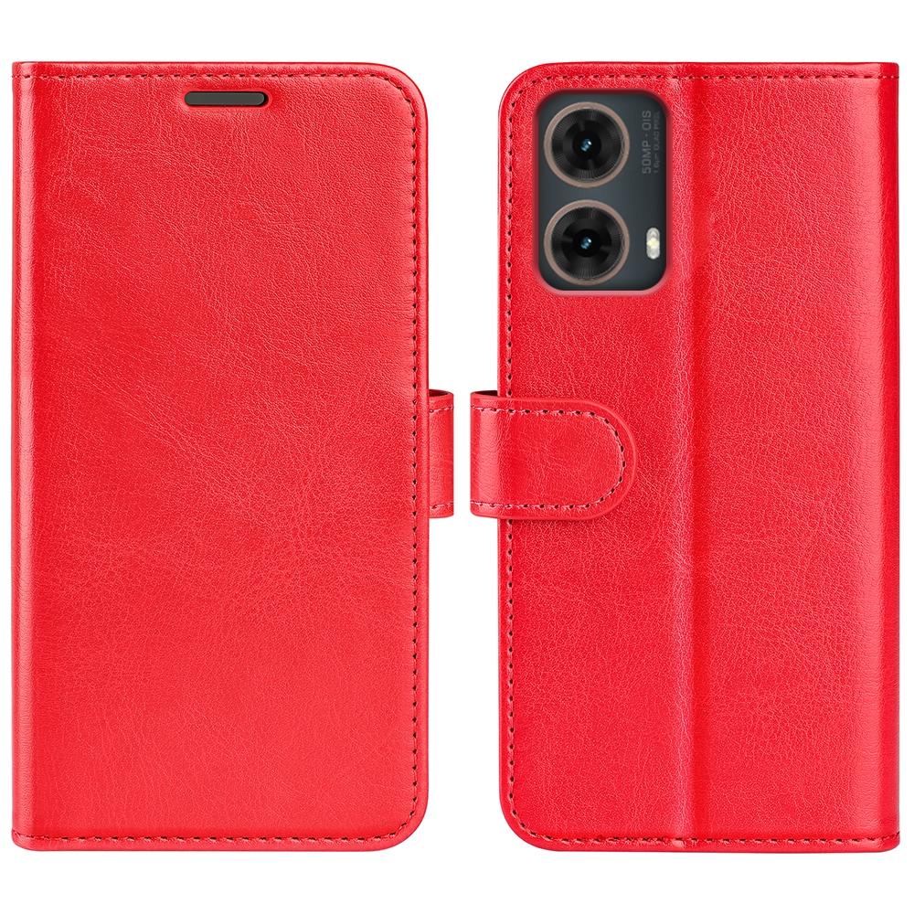 For Motorola Moto G 5G 2025 R64 Texture Horizontal Flip Leather Phone CaseBlack