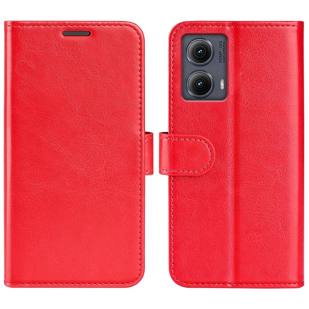 For Motorola Moto G 5G 2025 R64 Texture Horizontal Flip Leather Phone CaseBlack