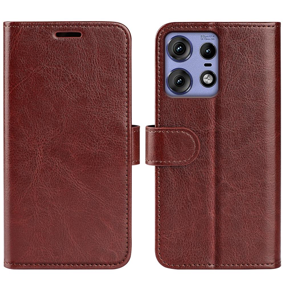 For Motorola Moto G 5G 2025 R64 Texture Horizontal Flip Leather Phone CaseBlack