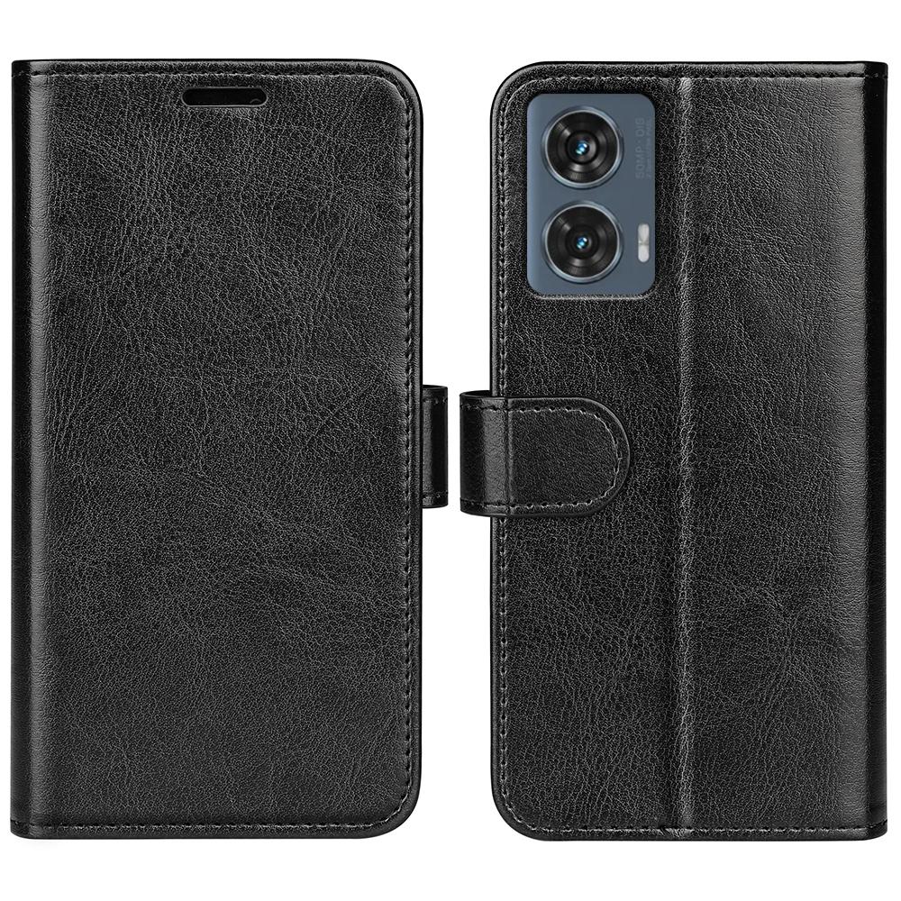 For Motorola Moto G 5G 2025 R64 Texture Horizontal Flip Leather Phone CaseBlack