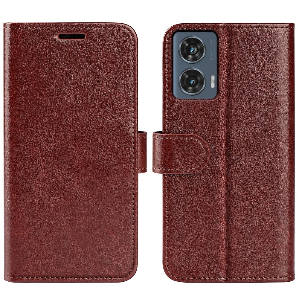 For Motorola Moto G 5G 2025 R64 Texture Horizontal Flip Leather Phone CaseBlack