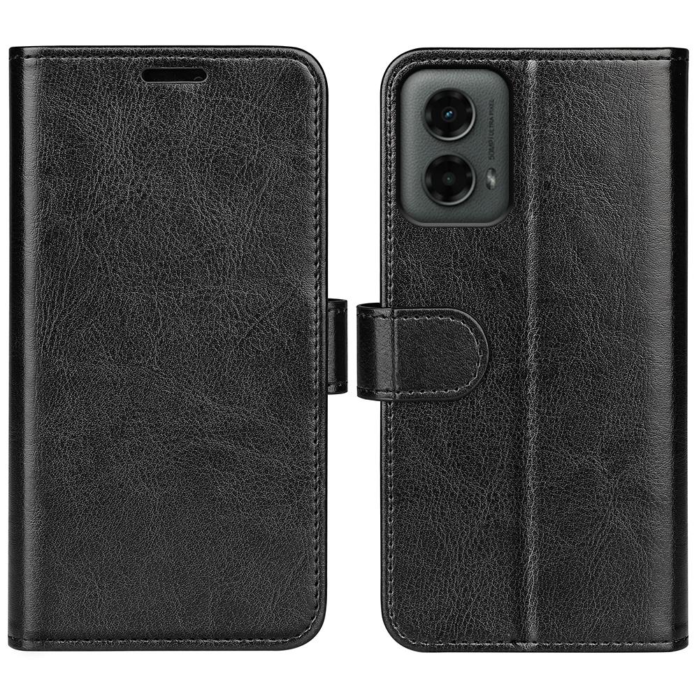 For Motorola Moto G 5G 2025 R64 Texture Horizontal Flip Leather Phone CaseBlack