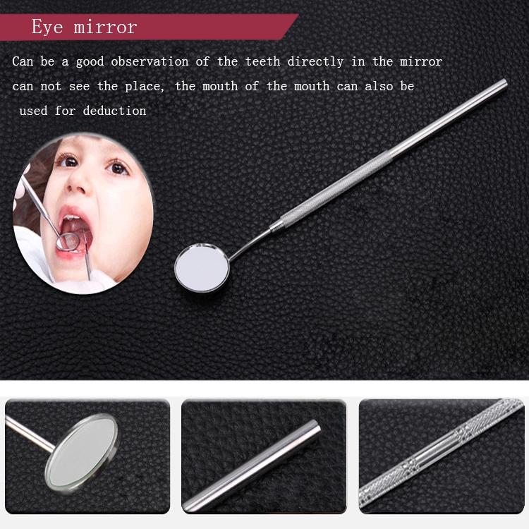 4 in 1 Dental Tool Set Stainless Steel Probe + Hoe-shaped Dentist + Dental Tweezers + Mouth Mirror