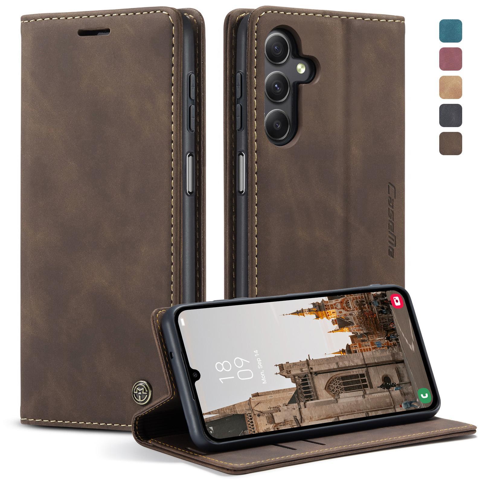 For Samsung Galaxy A15 5G CaseMe 013 Multifunctional Horizontal Flip Leather Phone CaseCoffee