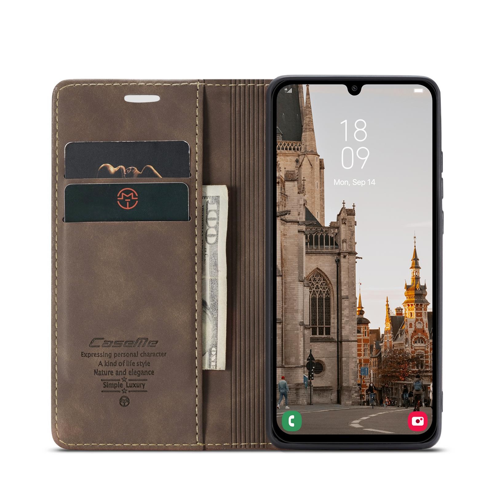 For Samsung Galaxy A15 5G CaseMe 013 Multifunctional Horizontal Flip Leather Phone CaseCoffee