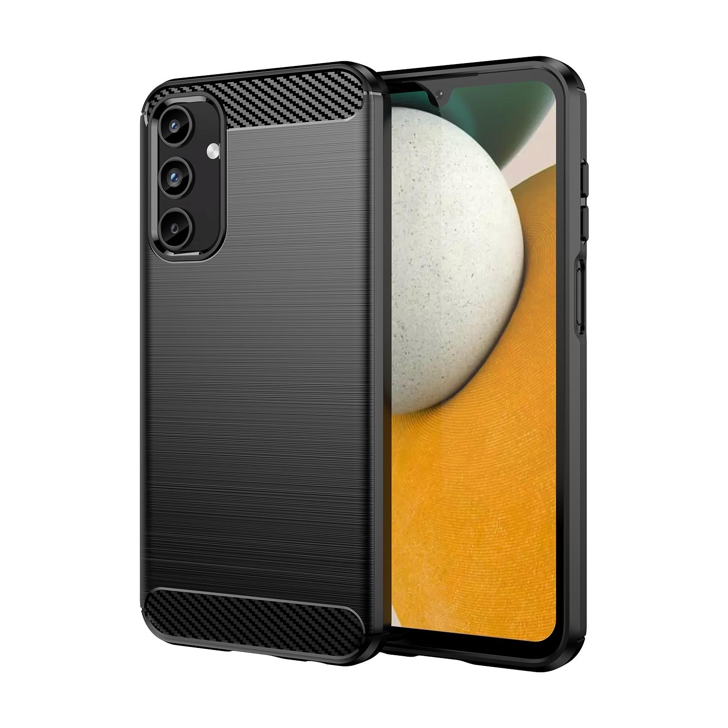 for samsung galaxy a15 5g brushed texture carbon fiber tpu phone caseblack