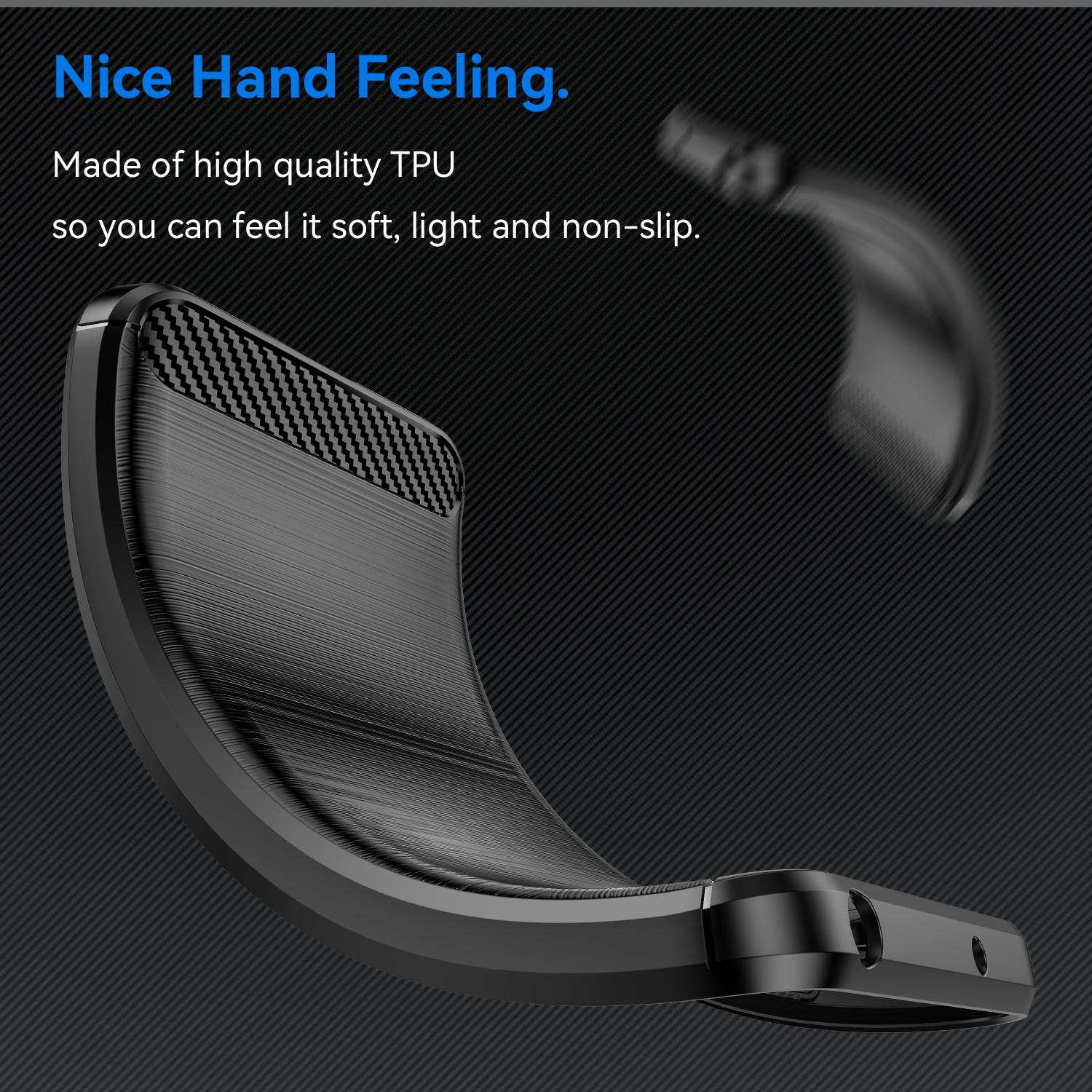 For Samsung Galaxy A15 5G Brushed Texture Carbon Fiber TPU Phone CaseBlack