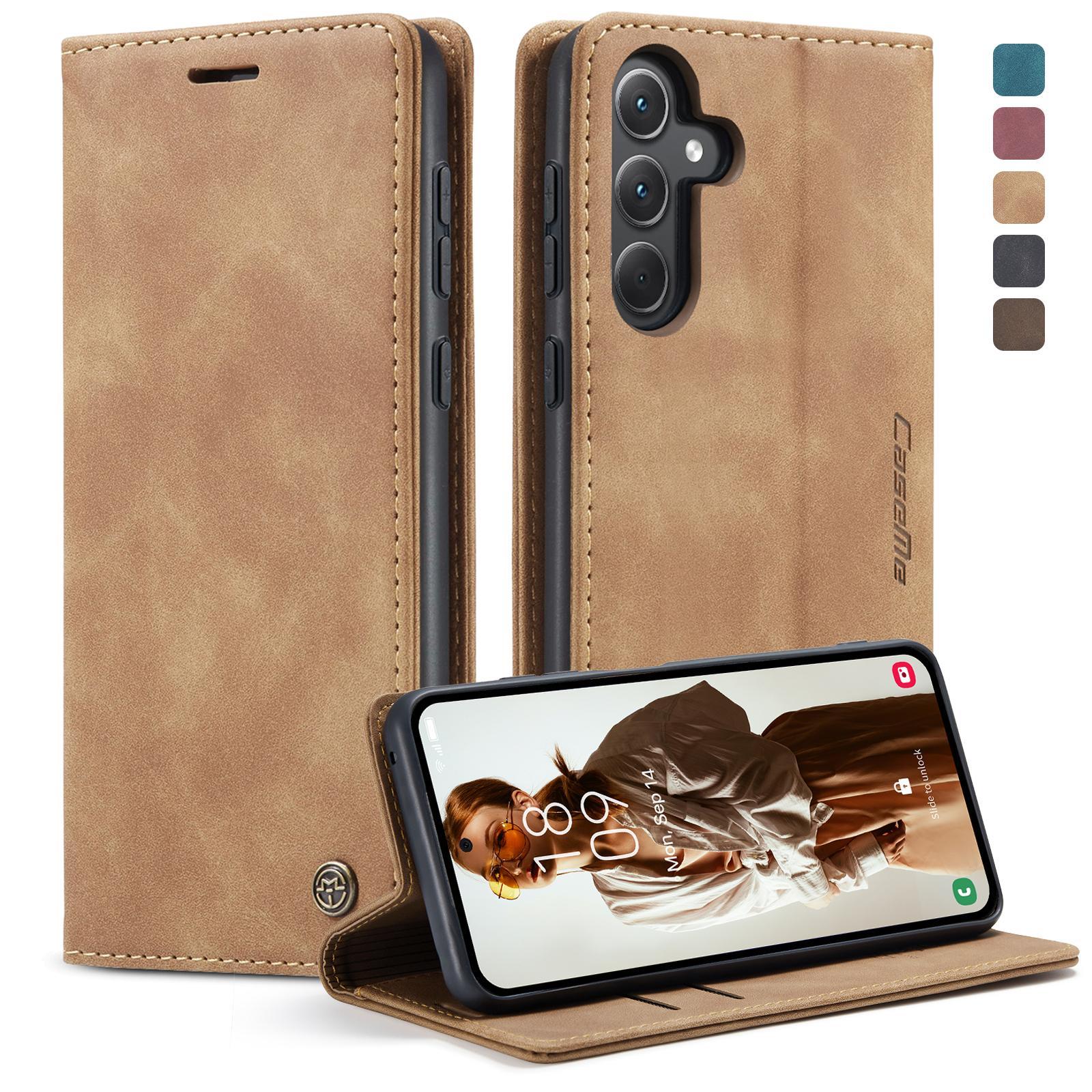 For Samsung Galaxy A15 5G CaseMe 013 Multifunctional Horizontal Flip Leather Phone CaseCoffee