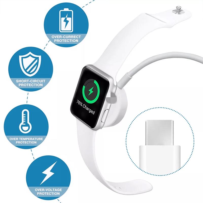 1m USB-C - Type-C Magnetic Fast Charger Charging Cable for Watch Apple Series Ultra-8-7-6-SE-SE2-5-4-3-2