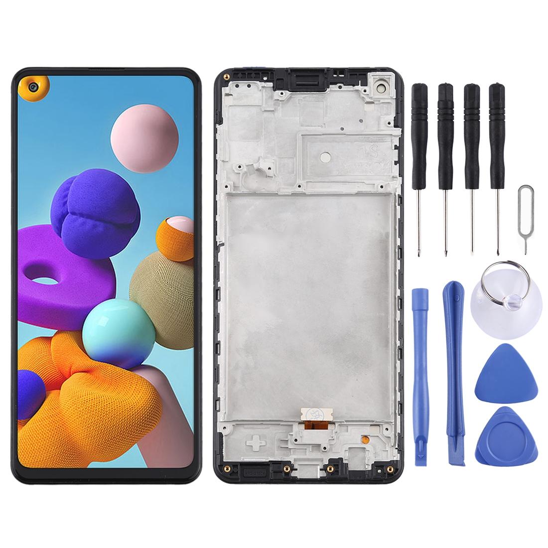 OEM LCD Screen for Samsung Galaxy A21s - SM-A217 Digitizer Full Assembly with Frame Black