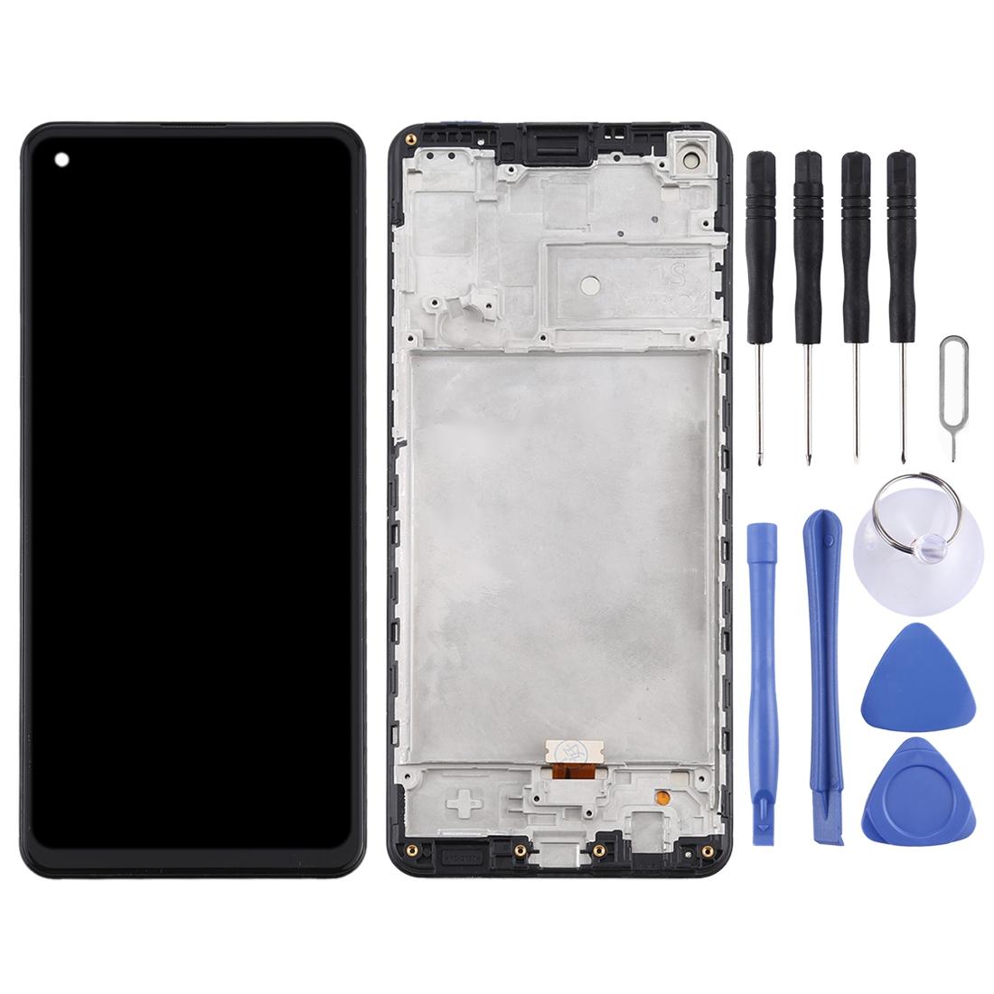 OEM LCD Screen for Samsung Galaxy A21s - SM-A217 Digitizer Full Assembly with Frame Black
