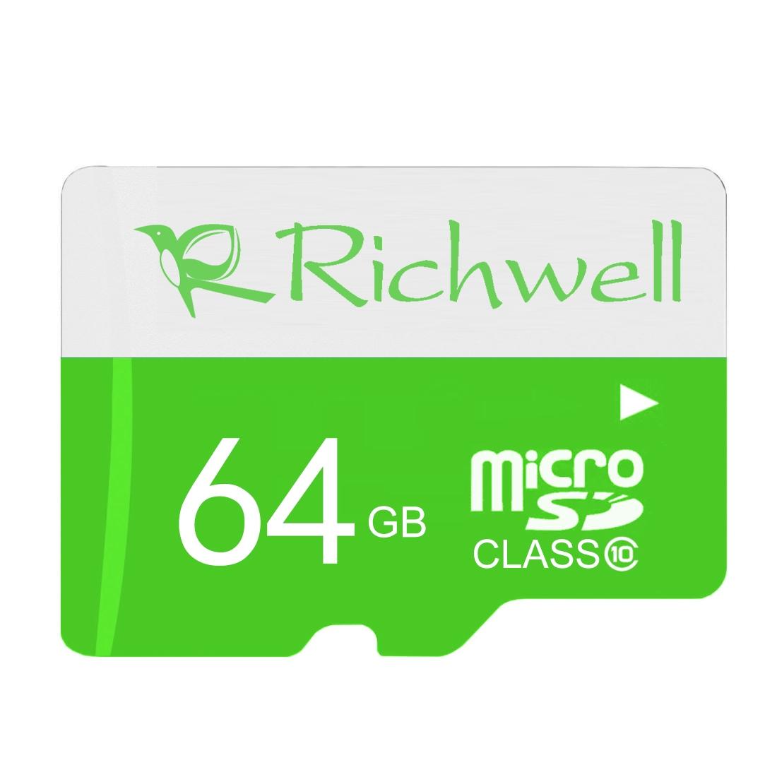 richwell 64gb high speed class 10 micro sdtf memory card