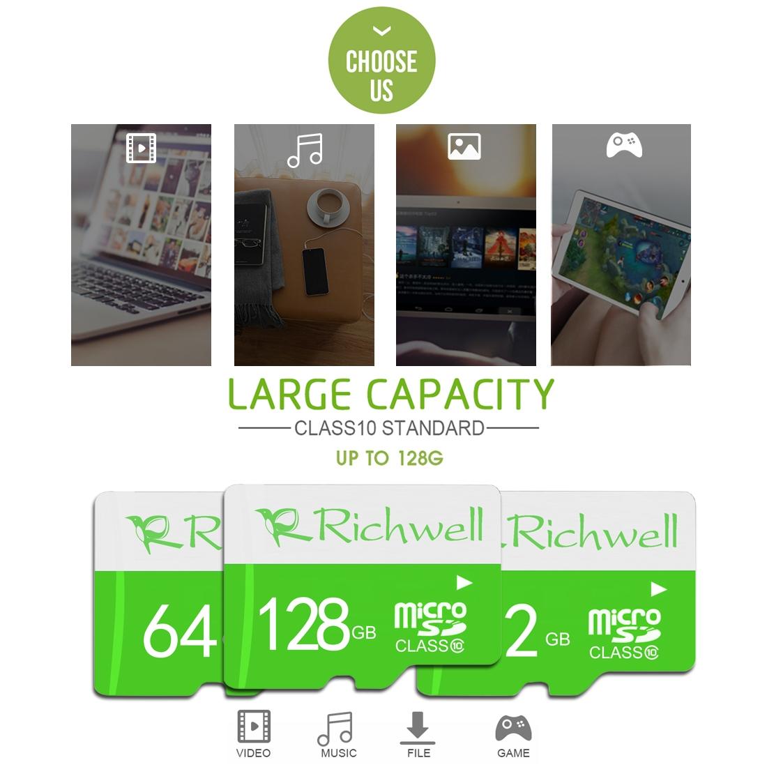 Richwell 64GB High Speed Class 10 Micro SDTF Memory Card