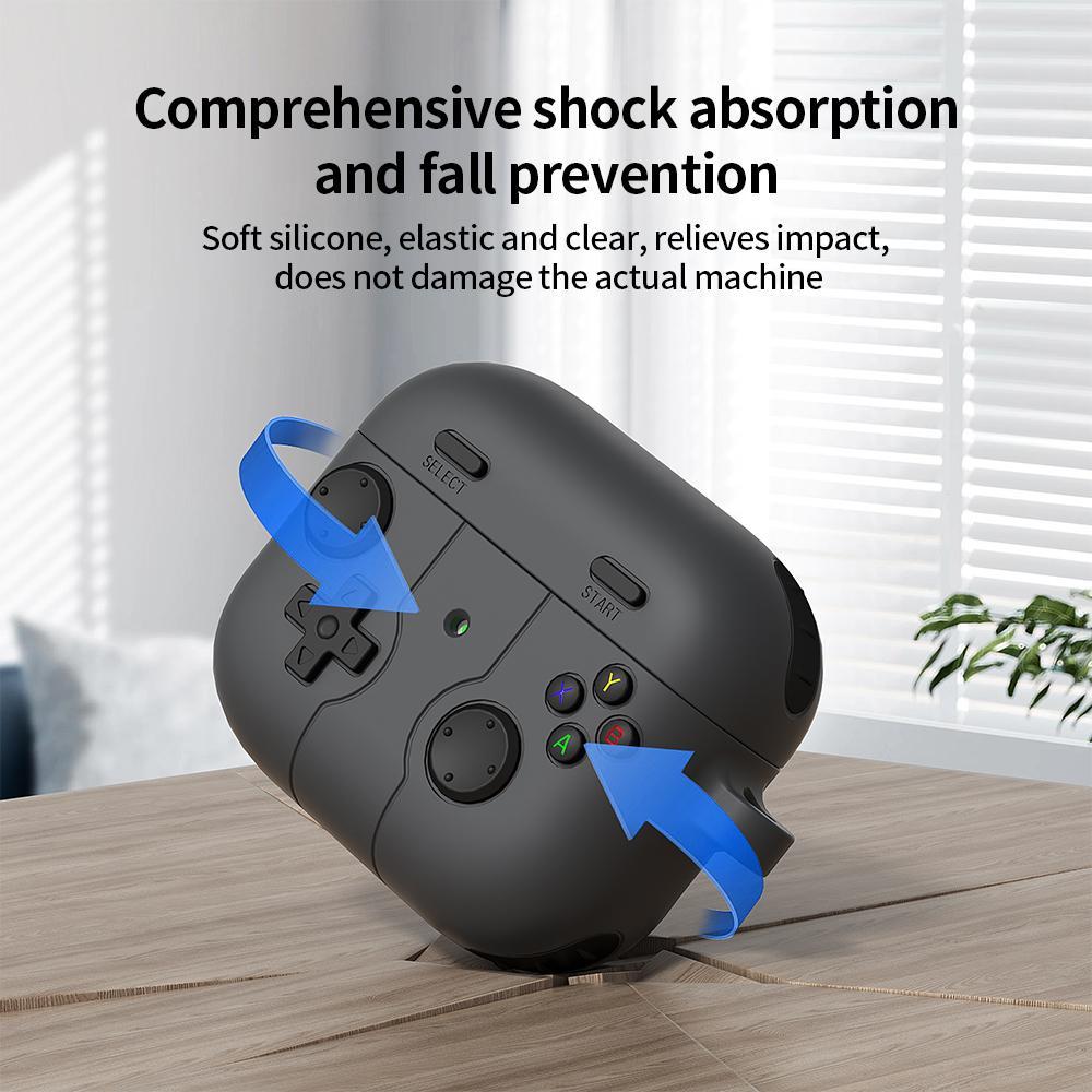 For AirPods 3 Game Console Style Wireless Earphone Silicone CaseDark Grey