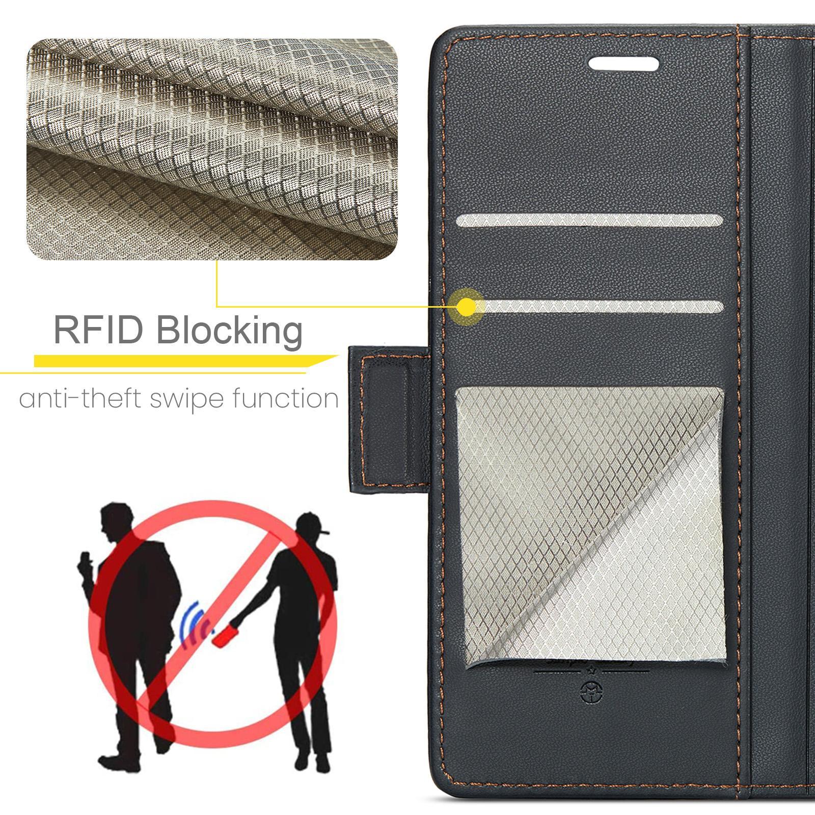 For Samsung Galaxy S25 Ultra 5G CaseMe 023 Butterfly Buckle Litchi Texture RFID Anti-theft Leather Phone CaseBlack