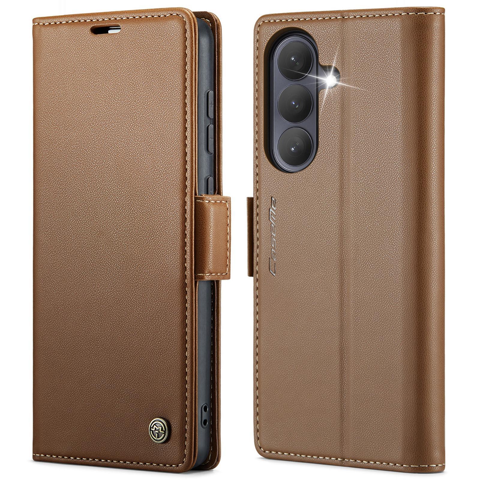 For Samsung Galaxy S25 Ultra 5G CaseMe 023 Butterfly Buckle Litchi Texture RFID Anti-theft Leather Phone CaseBlack