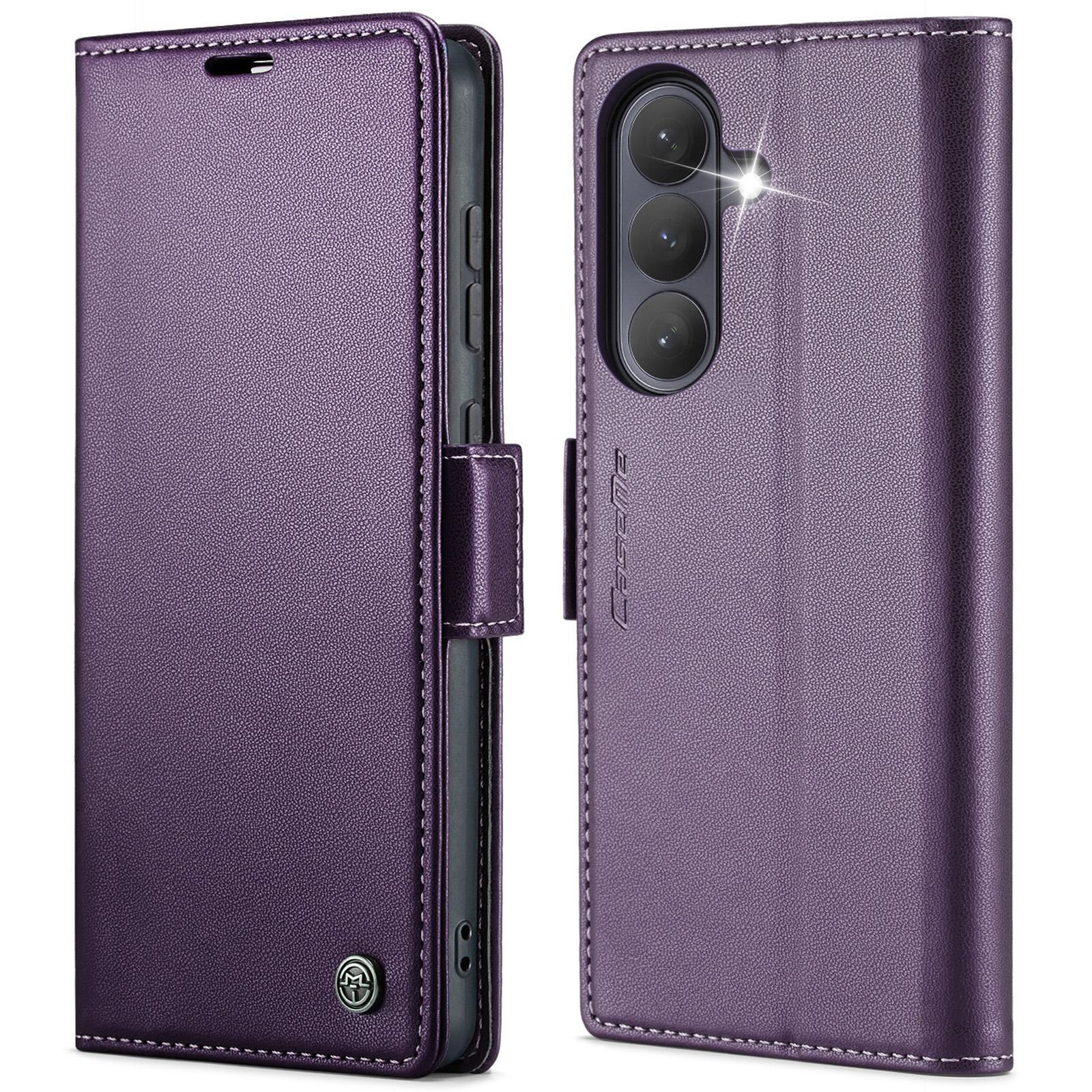For Samsung Galaxy S25 Ultra 5G CaseMe 023 Butterfly Buckle Litchi Texture RFID Anti-theft Leather Phone CaseBlack