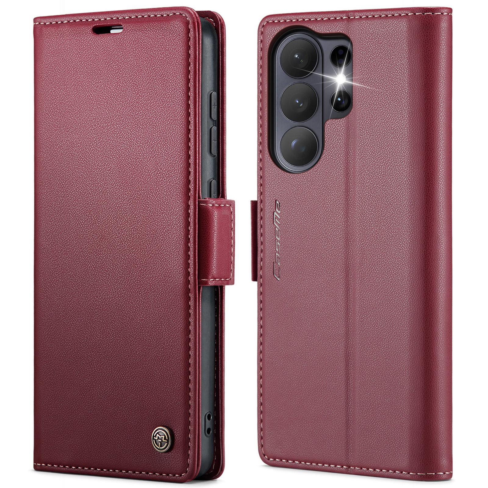 For Samsung Galaxy S25 Ultra 5G CaseMe 023 Butterfly Buckle Litchi Texture RFID Anti-theft Leather Phone CaseBlack