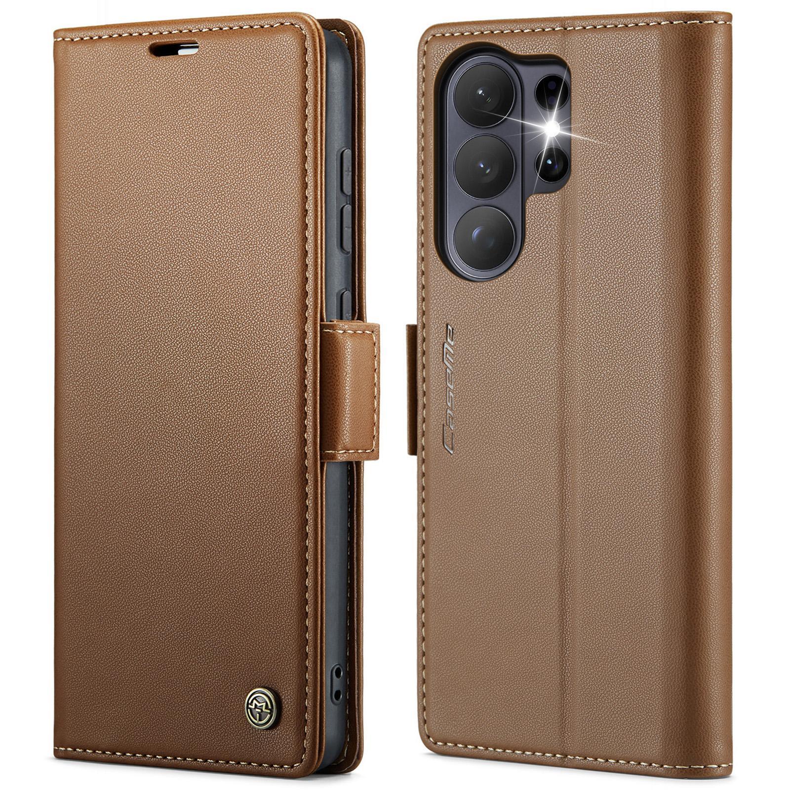 For Samsung Galaxy S25 Ultra 5G CaseMe 023 Butterfly Buckle Litchi Texture RFID Anti-theft Leather Phone CaseBlack