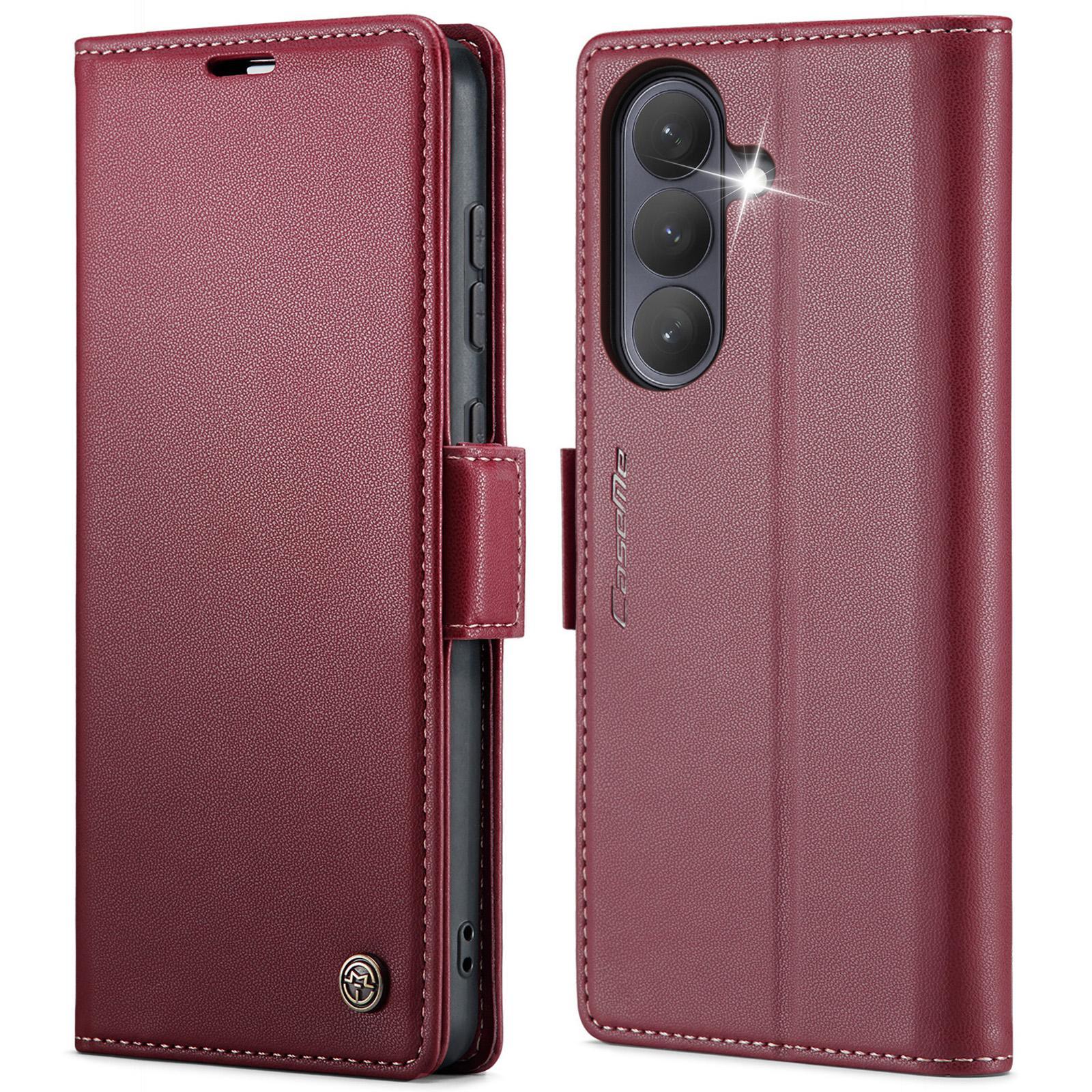 For Samsung Galaxy S25 Ultra 5G CaseMe 023 Butterfly Buckle Litchi Texture RFID Anti-theft Leather Phone CaseBlack