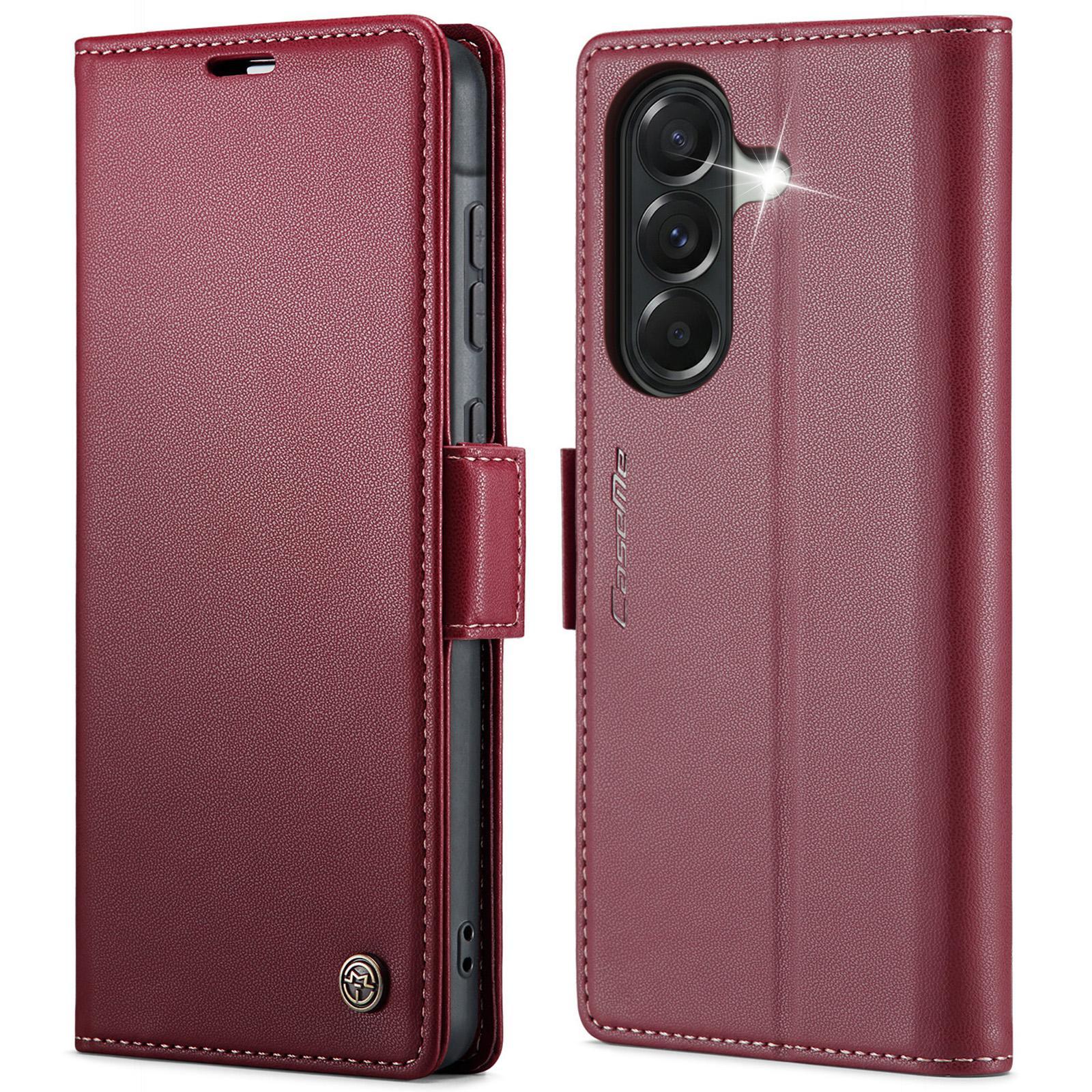 For Samsung Galaxy S25 Ultra 5G CaseMe 023 Butterfly Buckle Litchi Texture RFID Anti-theft Leather Phone CaseBlack