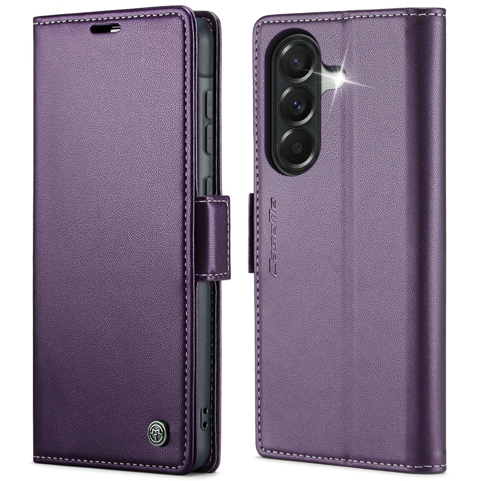 For Samsung Galaxy S25 Ultra 5G CaseMe 023 Butterfly Buckle Litchi Texture RFID Anti-theft Leather Phone CaseBlack