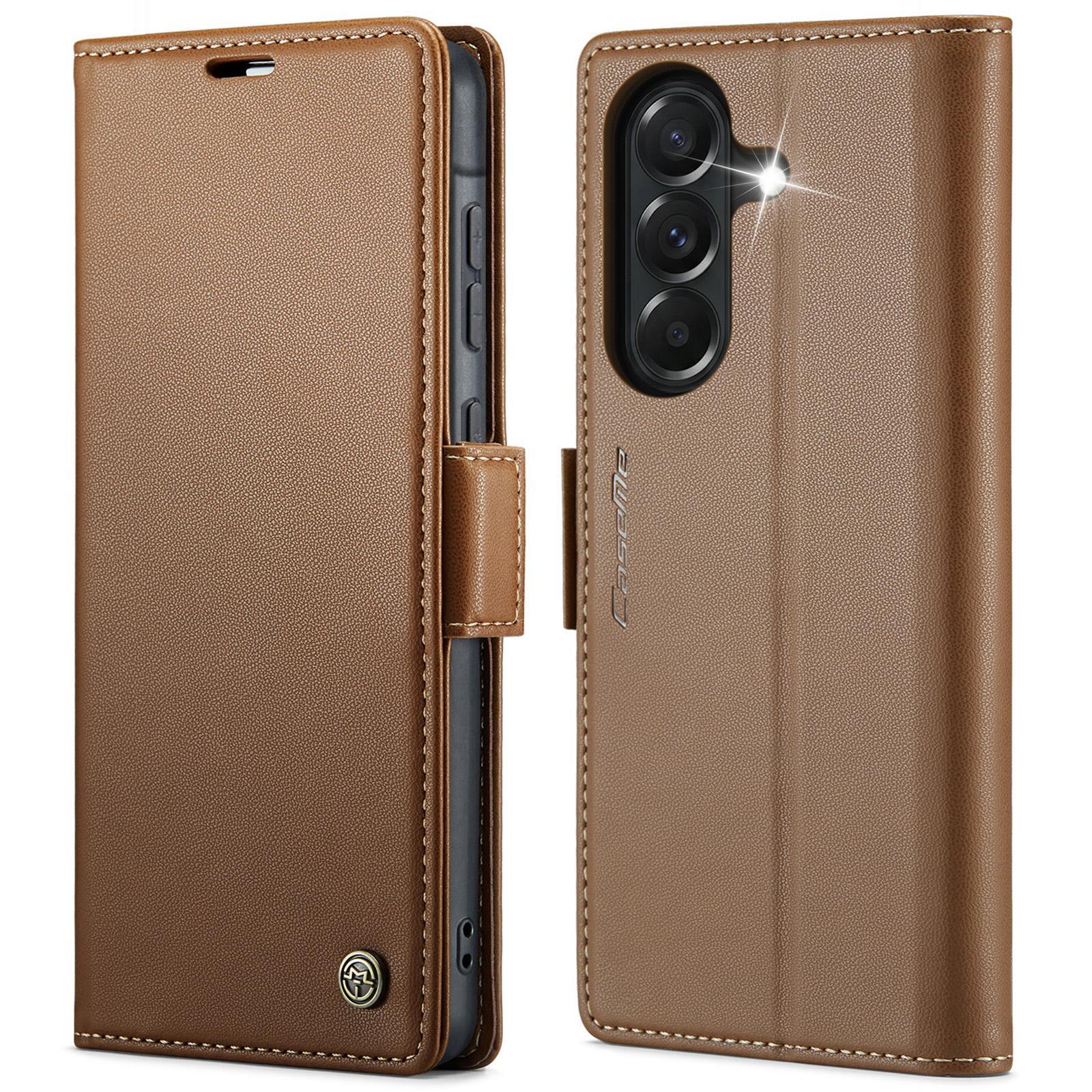 For Samsung Galaxy S25 Ultra 5G CaseMe 023 Butterfly Buckle Litchi Texture RFID Anti-theft Leather Phone CaseBlack