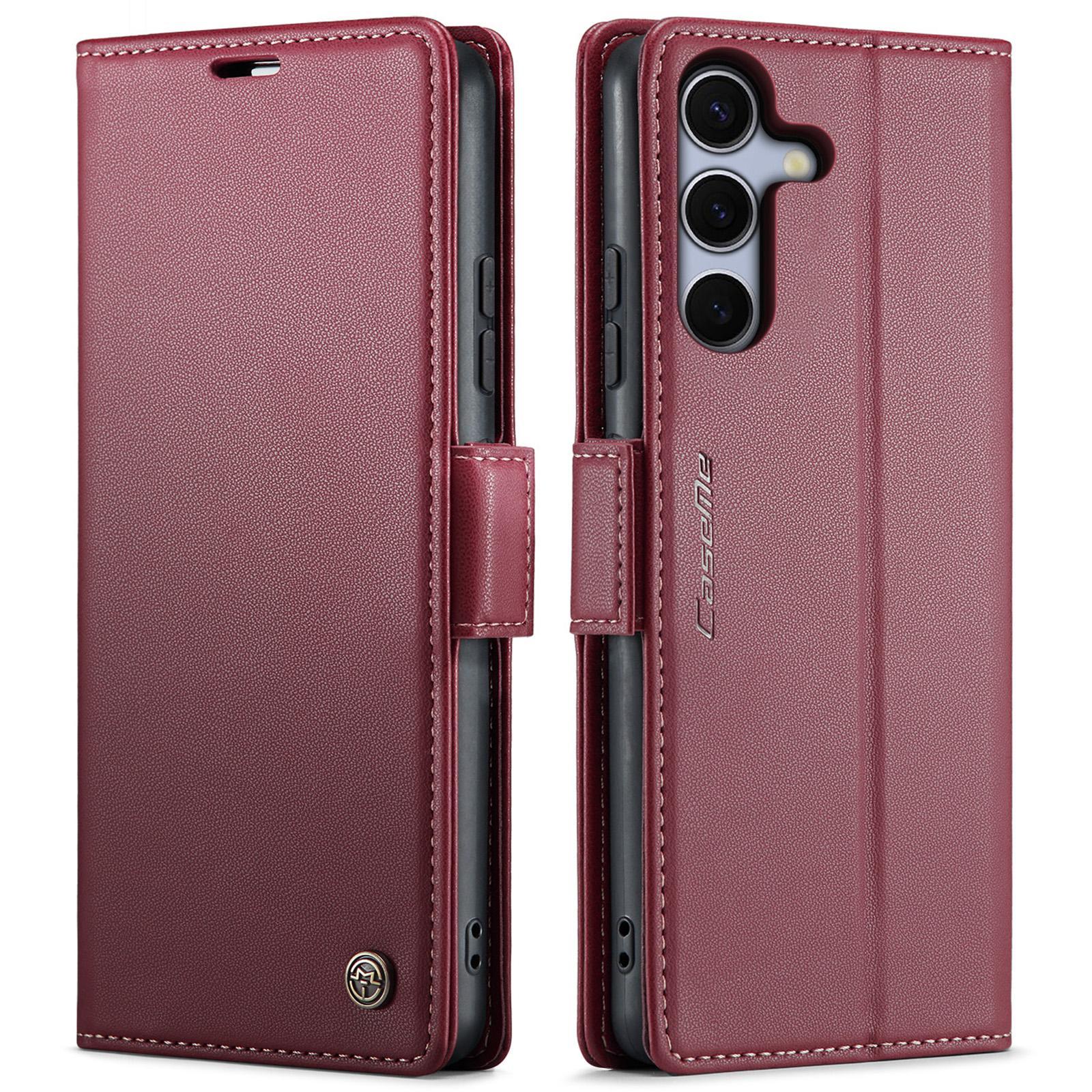For Samsung Galaxy S25 Ultra 5G CaseMe 023 Butterfly Buckle Litchi Texture RFID Anti-theft Leather Phone CaseBlack