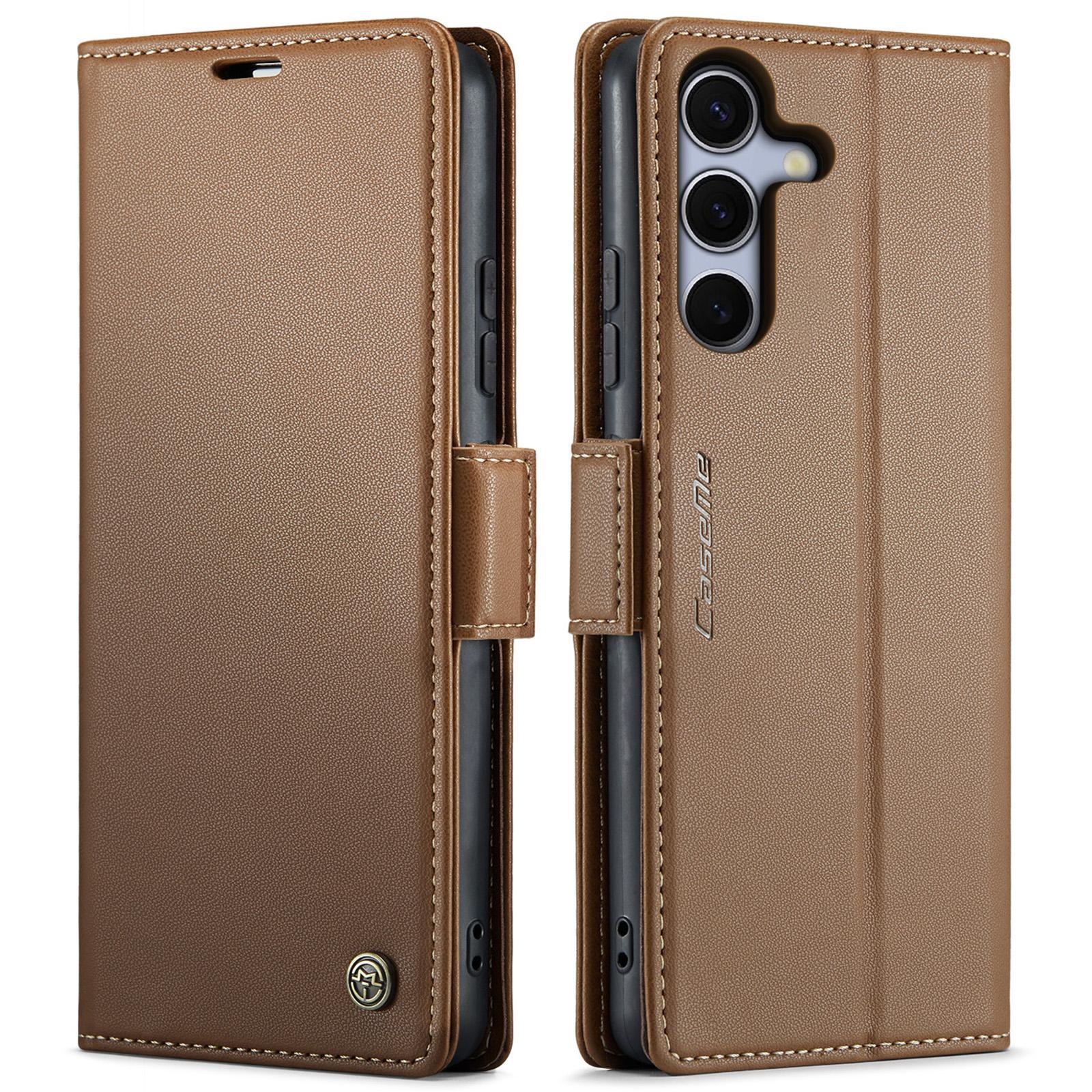 For Samsung Galaxy S25 Ultra 5G CaseMe 023 Butterfly Buckle Litchi Texture RFID Anti-theft Leather Phone CaseBlack