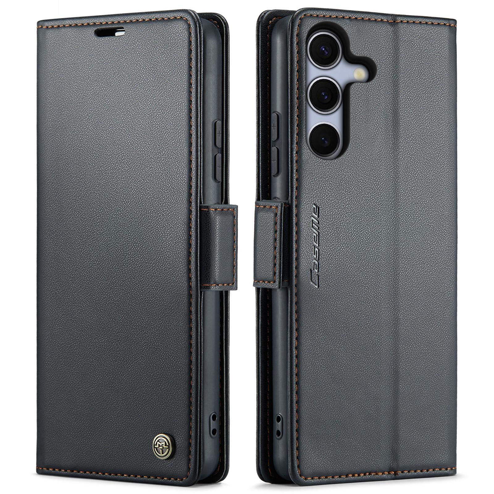 For Samsung Galaxy S25 Ultra 5G CaseMe 023 Butterfly Buckle Litchi Texture RFID Anti-theft Leather Phone CaseBlack