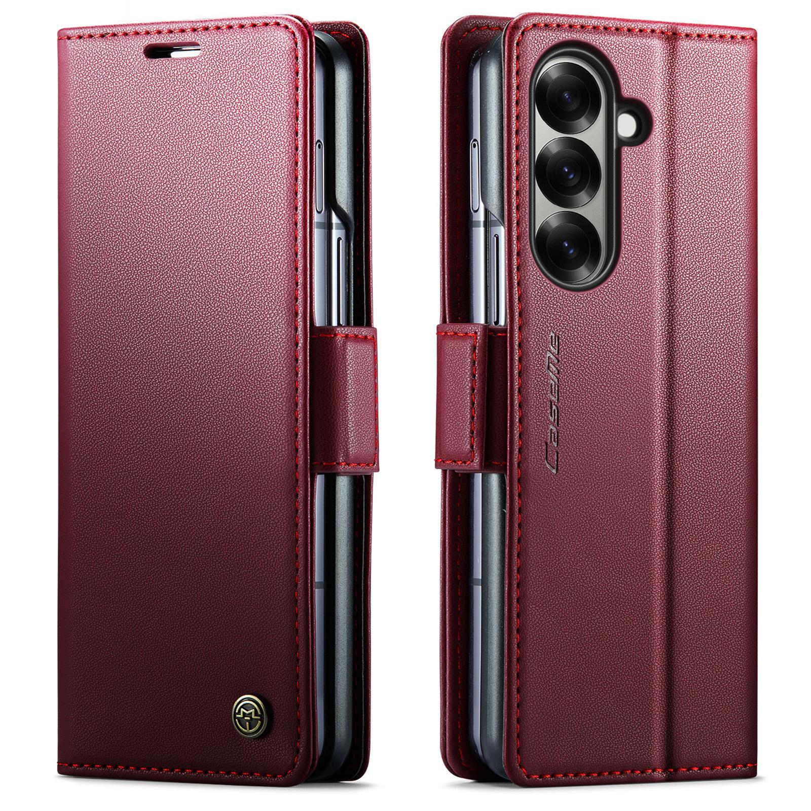 For Samsung Galaxy S25 Ultra 5G CaseMe 023 Butterfly Buckle Litchi Texture RFID Anti-theft Leather Phone CaseBlack