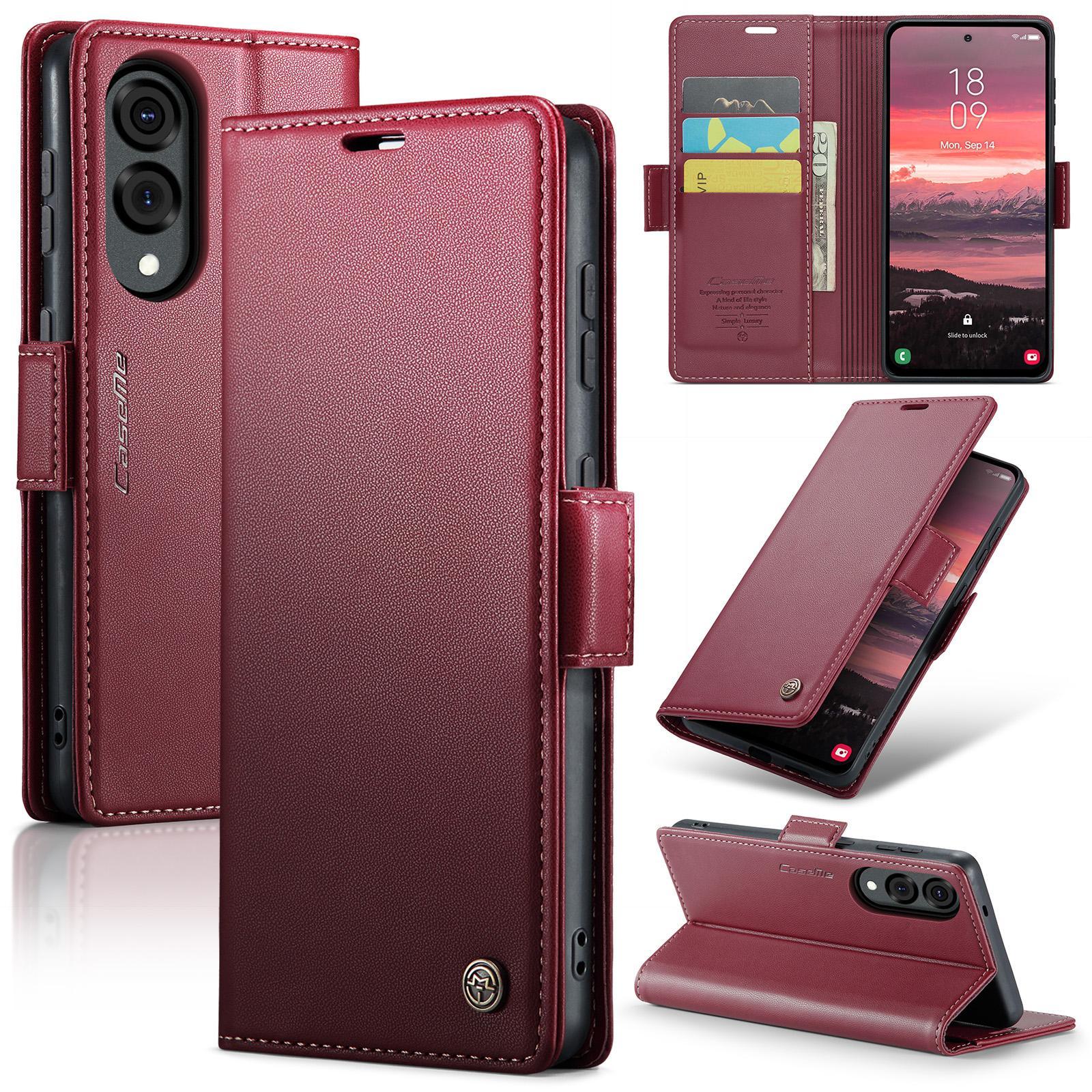 For Samsung Galaxy S25 Ultra 5G CaseMe 023 Butterfly Buckle Litchi Texture RFID Anti-theft Leather Phone CaseBlack