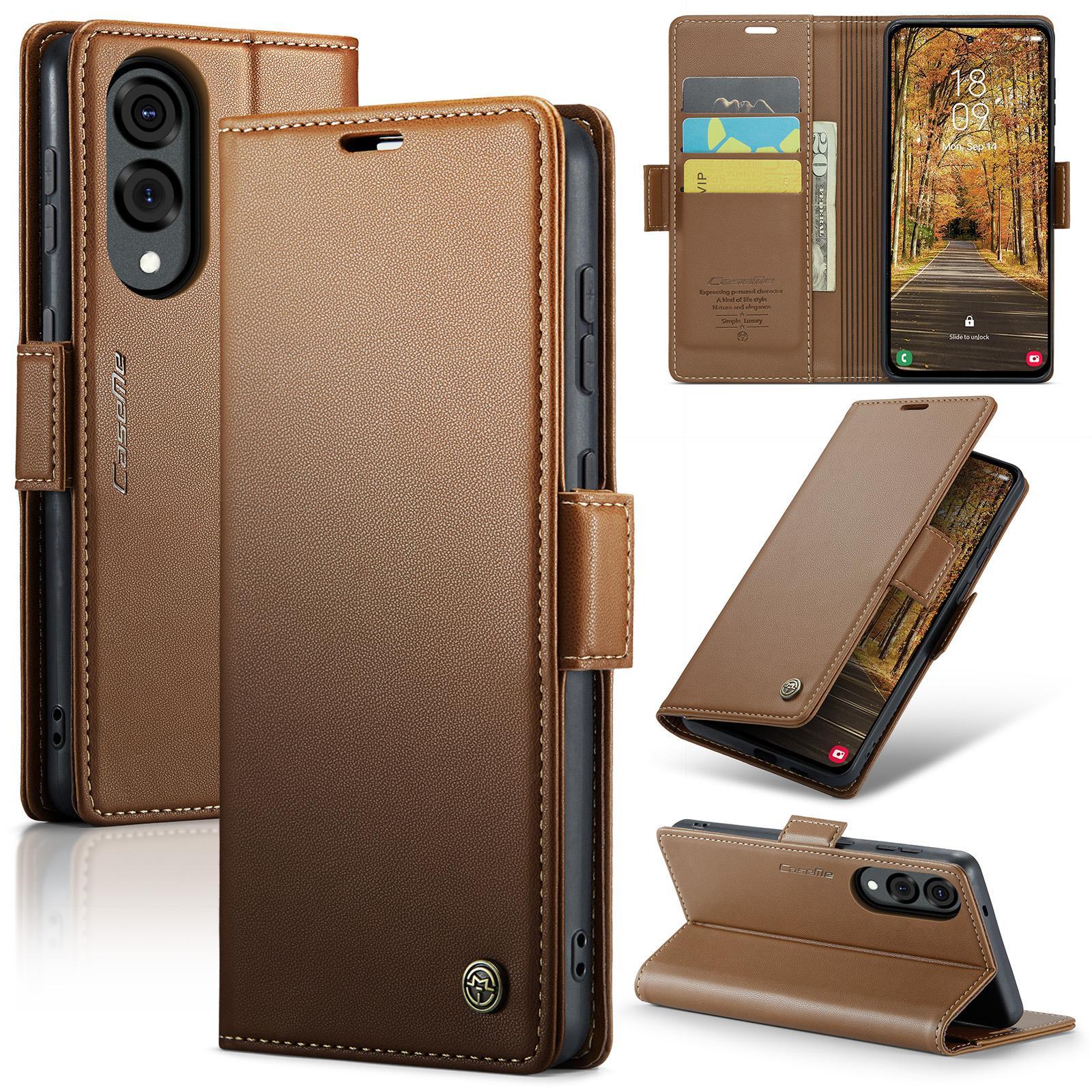 For Samsung Galaxy S25 Ultra 5G CaseMe 023 Butterfly Buckle Litchi Texture RFID Anti-theft Leather Phone CaseBlack
