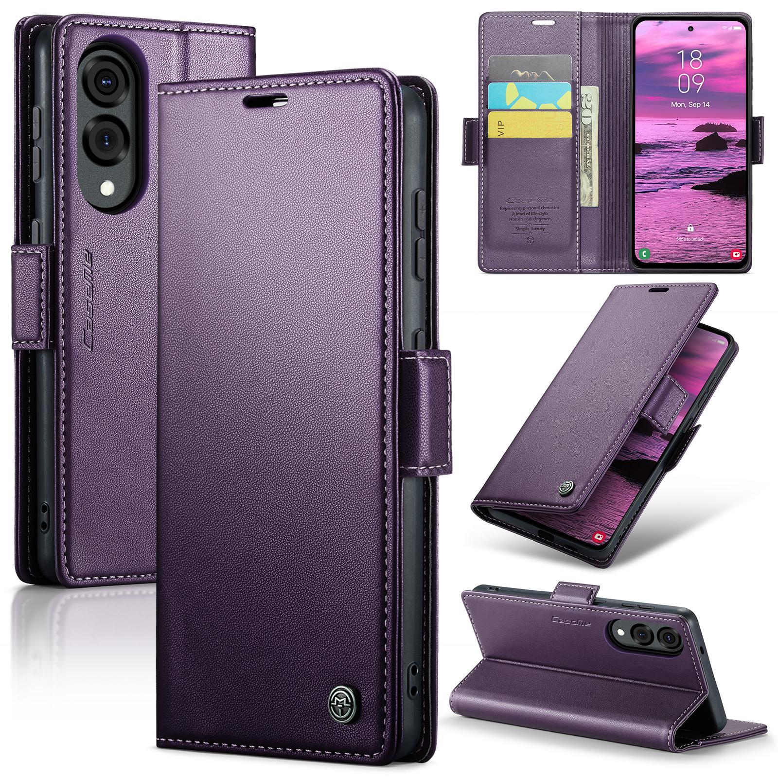For Samsung Galaxy S25 Ultra 5G CaseMe 023 Butterfly Buckle Litchi Texture RFID Anti-theft Leather Phone CaseBlack