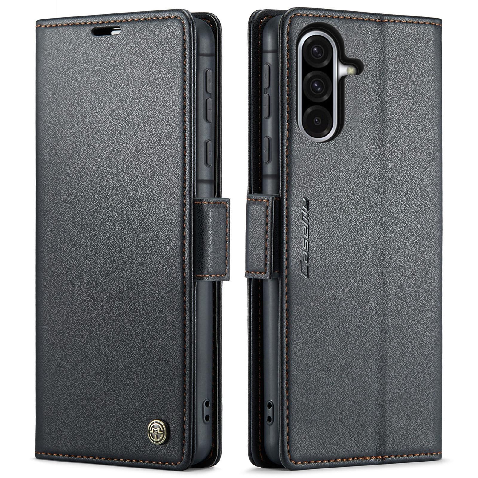 For Samsung Galaxy S25 Ultra 5G CaseMe 023 Butterfly Buckle Litchi Texture RFID Anti-theft Leather Phone CaseBlack